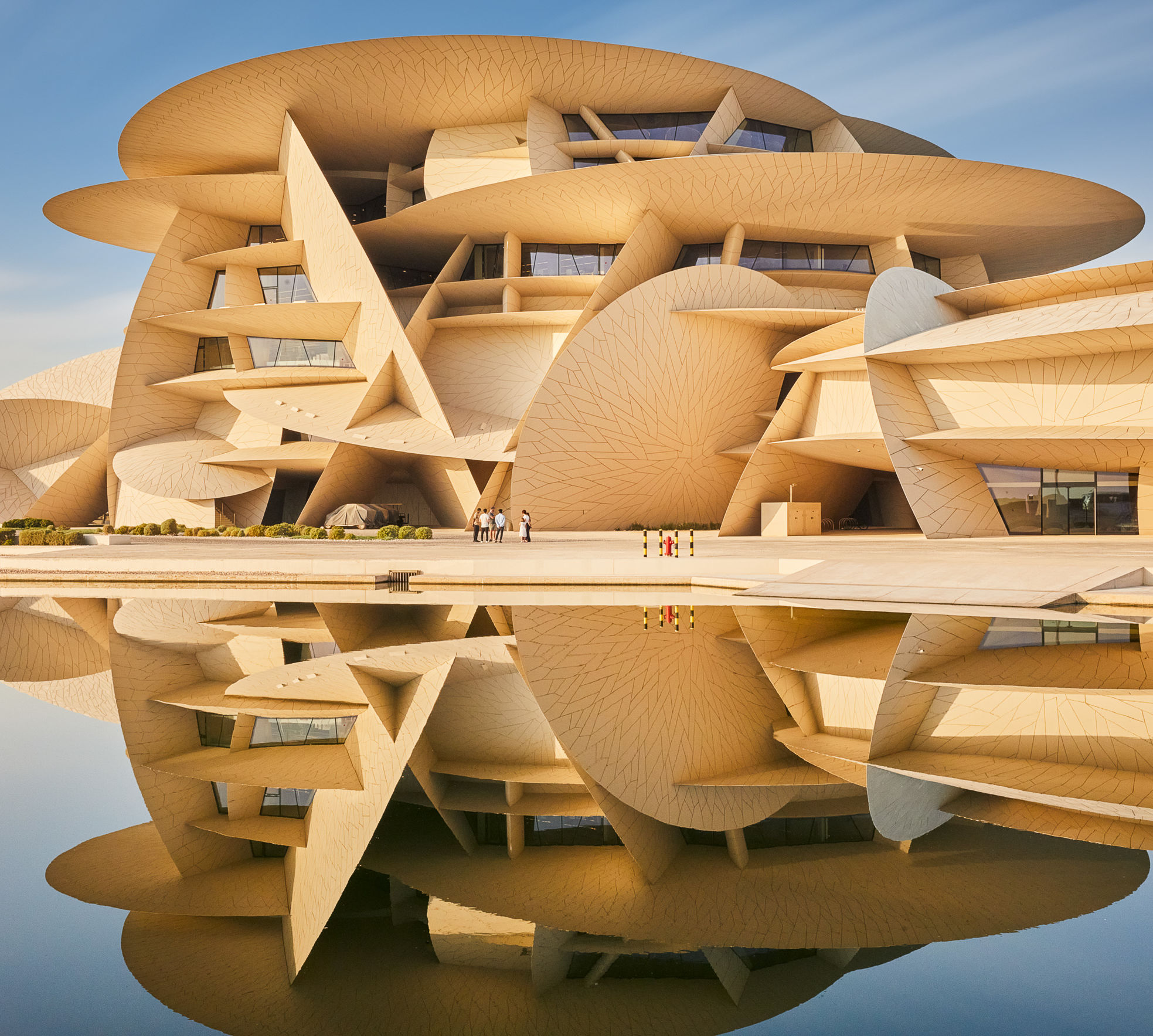 The exterior of the Qatar Tourism National Museum.