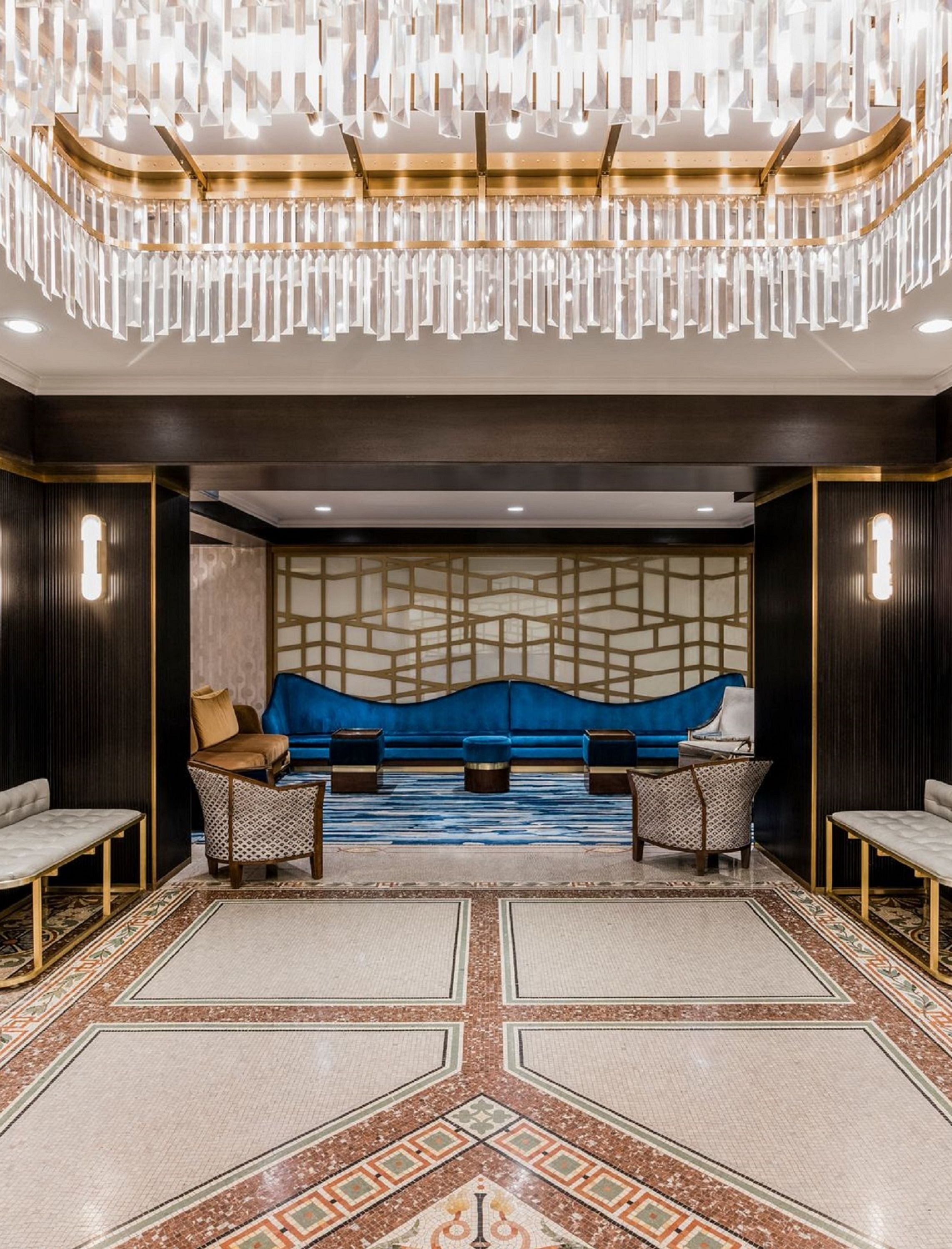 Hotel lobby with seating area