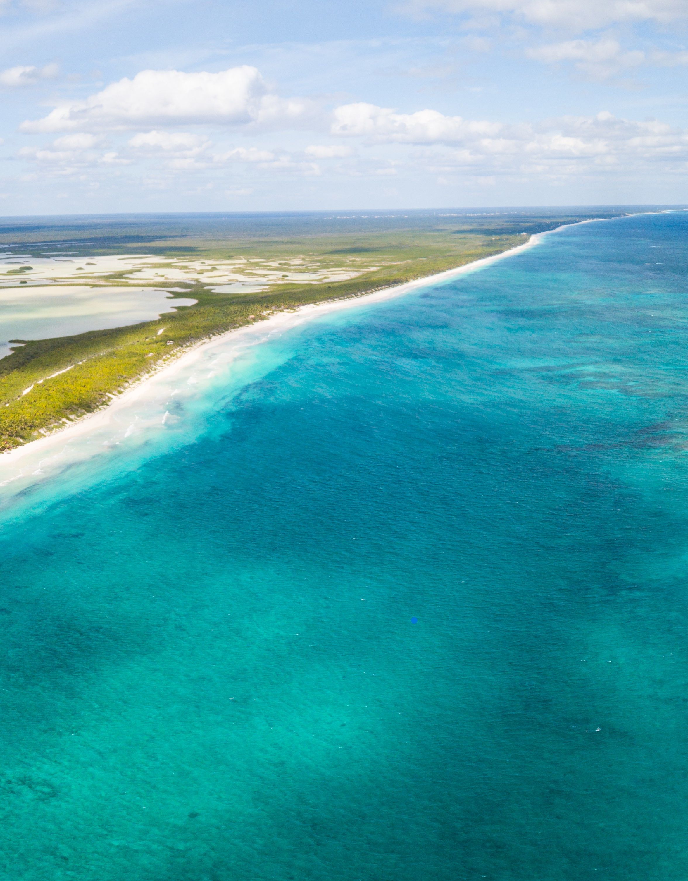 Photo aérienne du littoral et de l'île