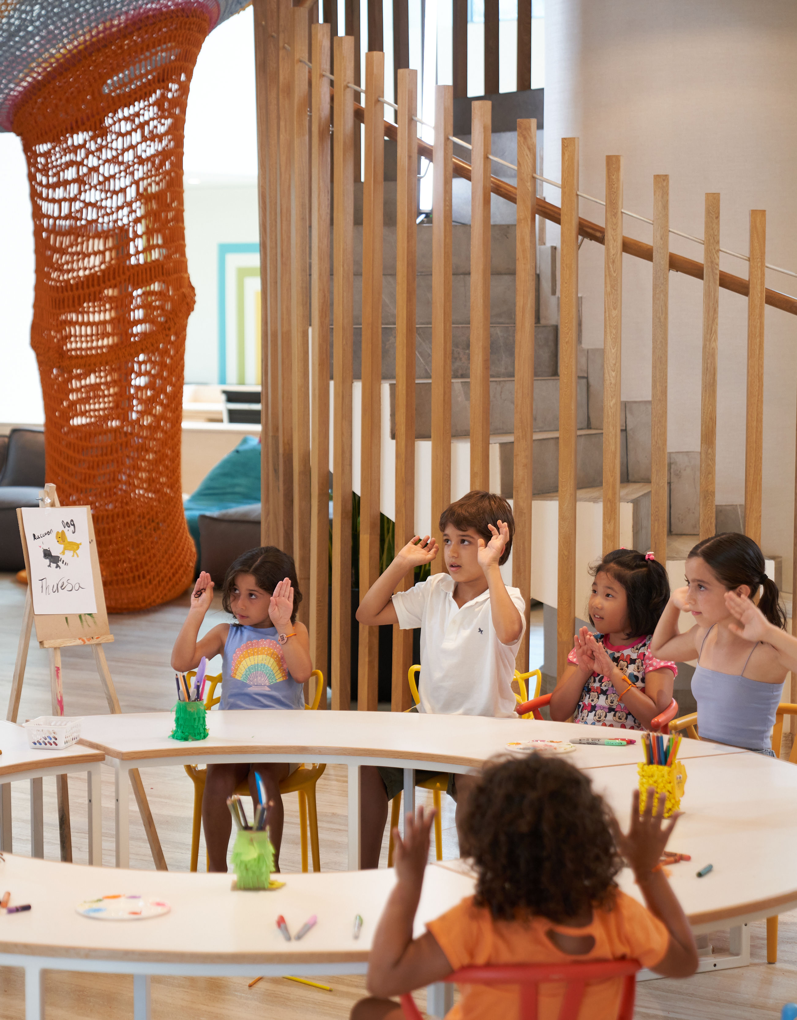 kids sitting around a table