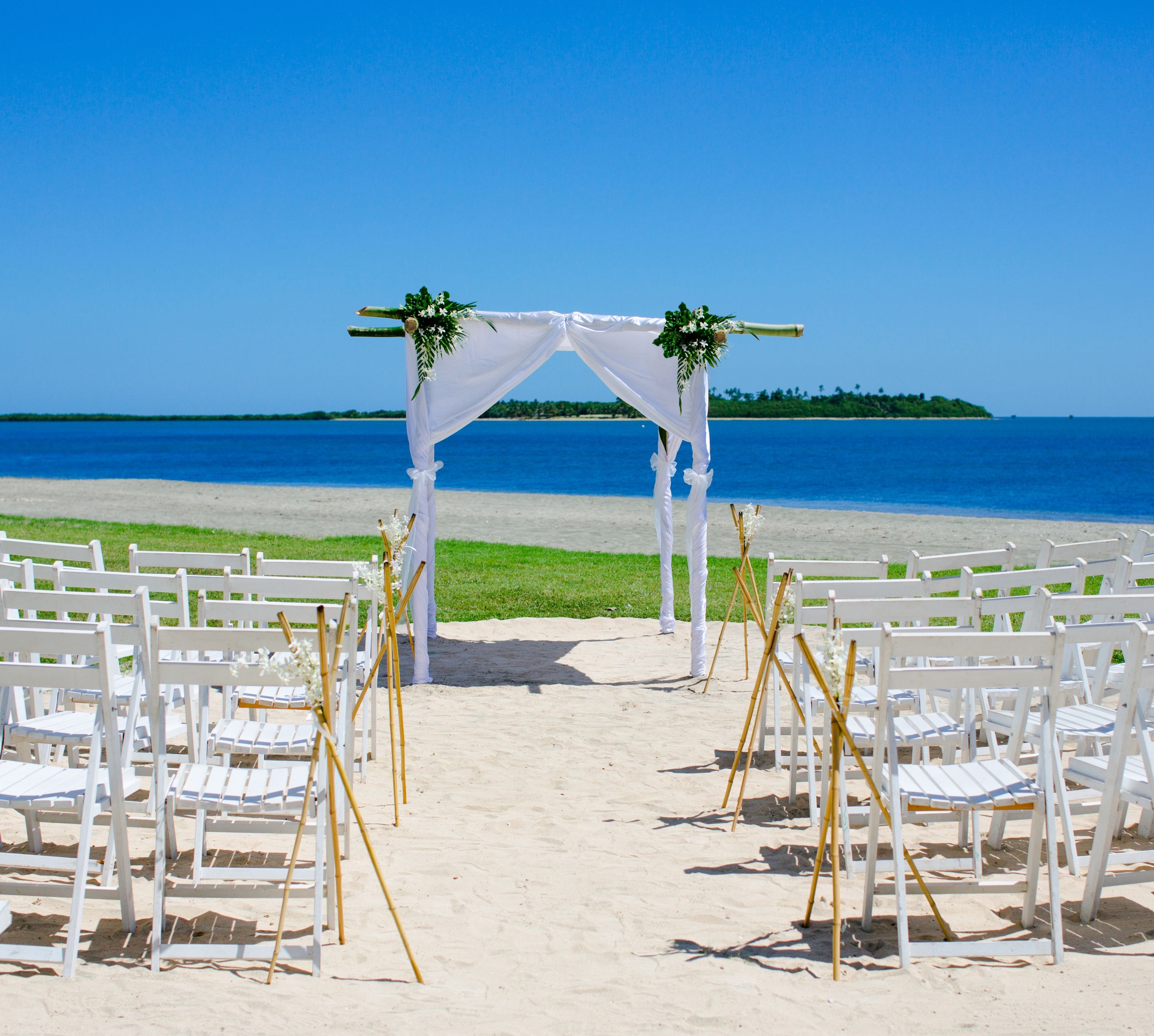 Ceremony arch with a view