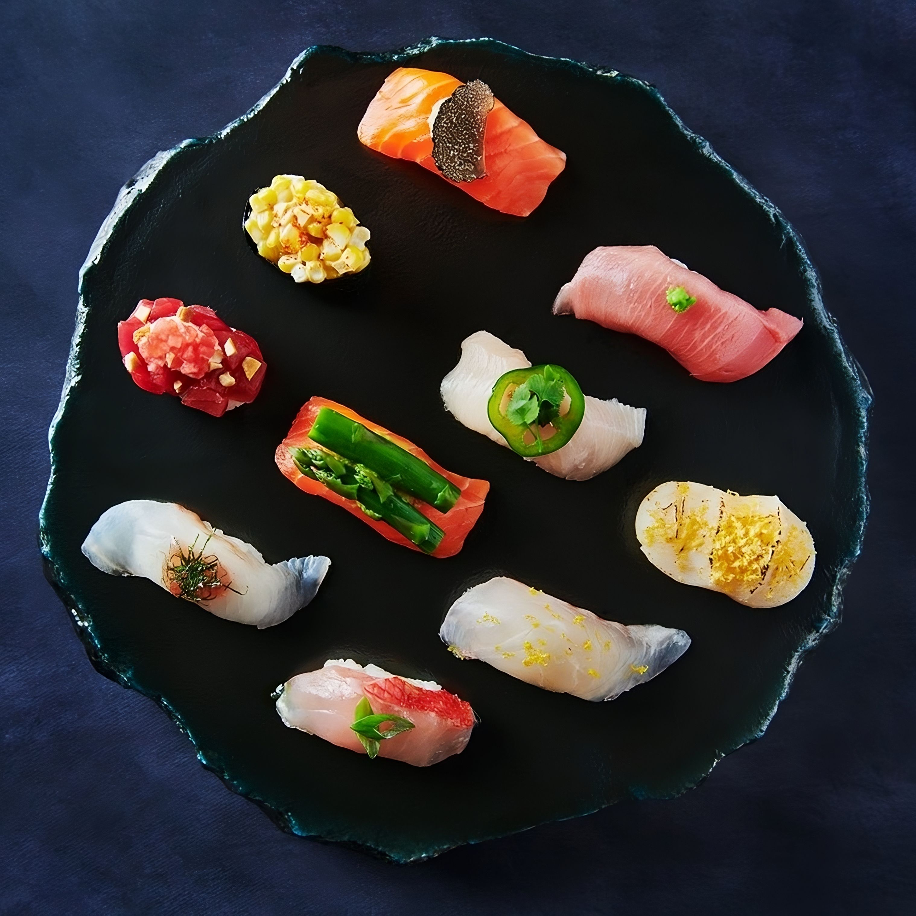 Moody Tongue Sushi on a Table