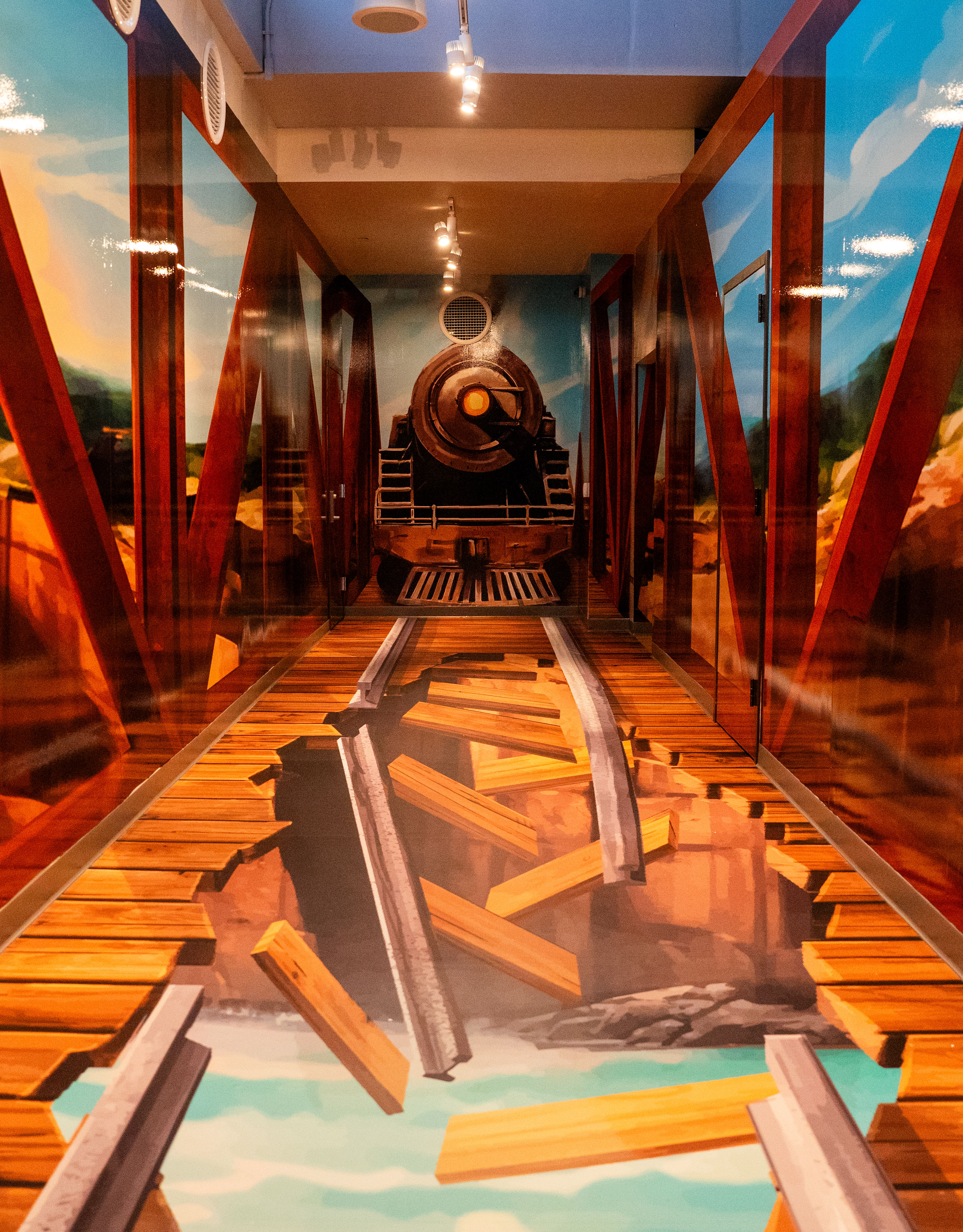 image of train and broken track