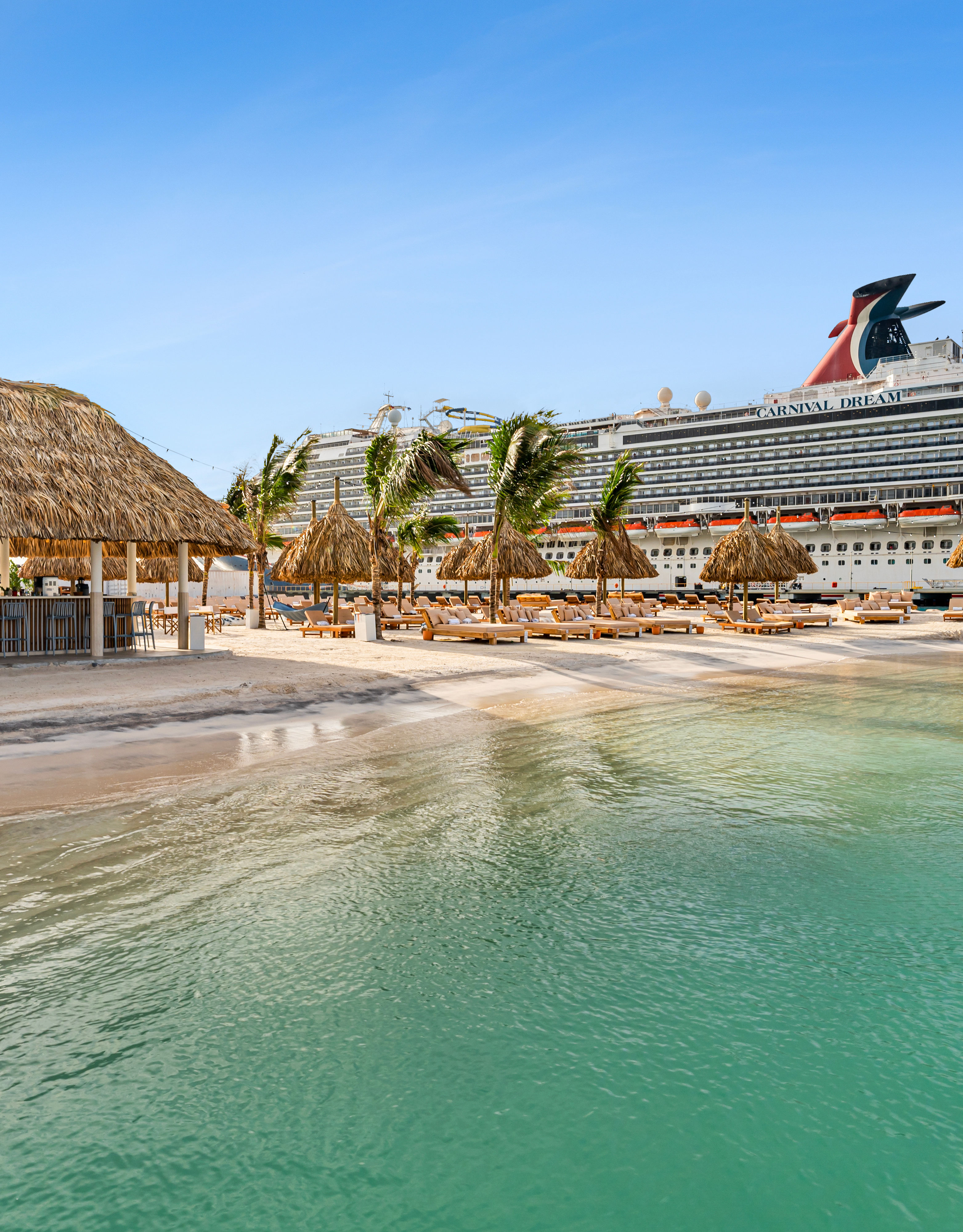 Beach View With Cruise Ship