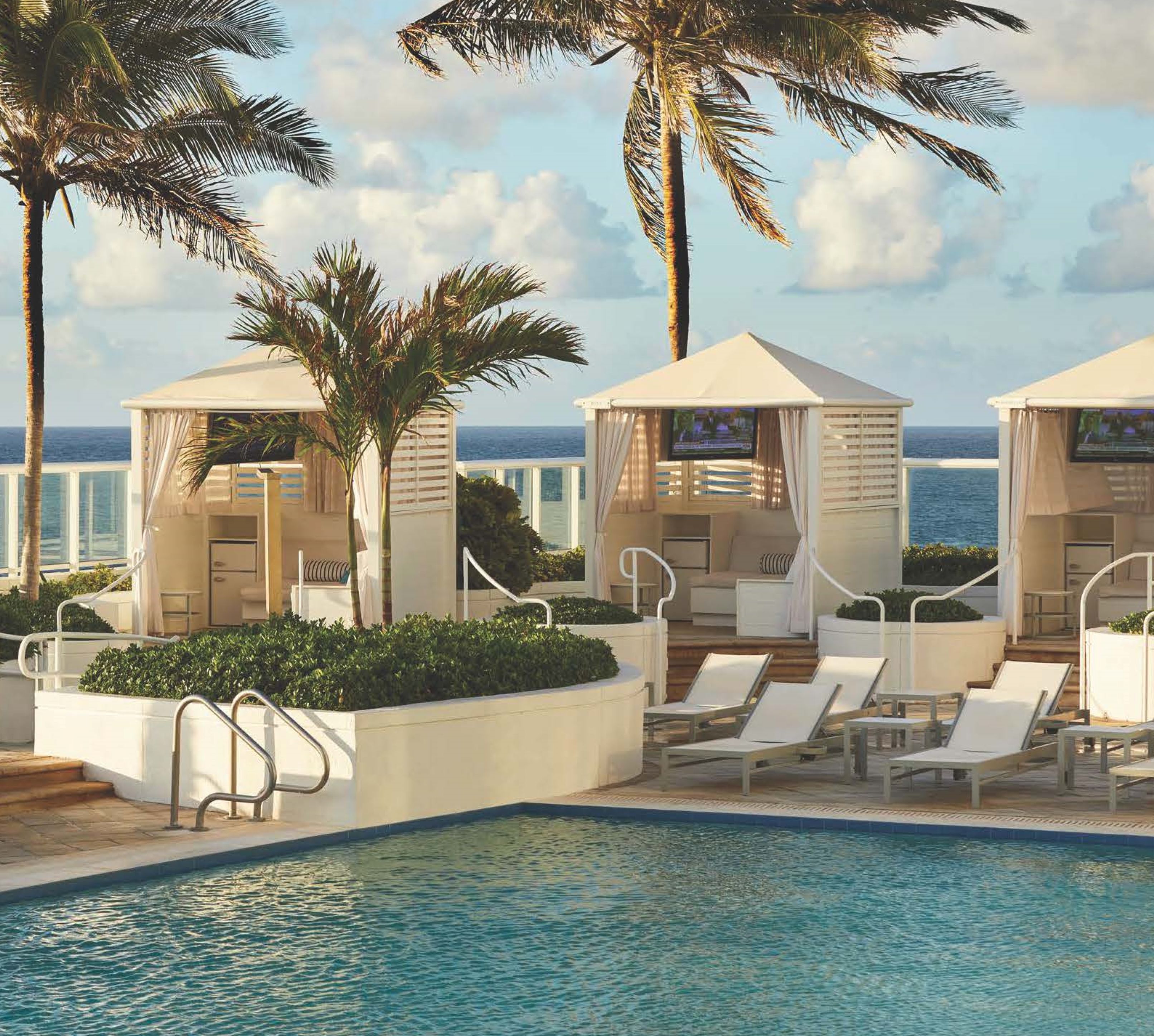 Poolside Cabanas Overlooking the Atlantic Ocean