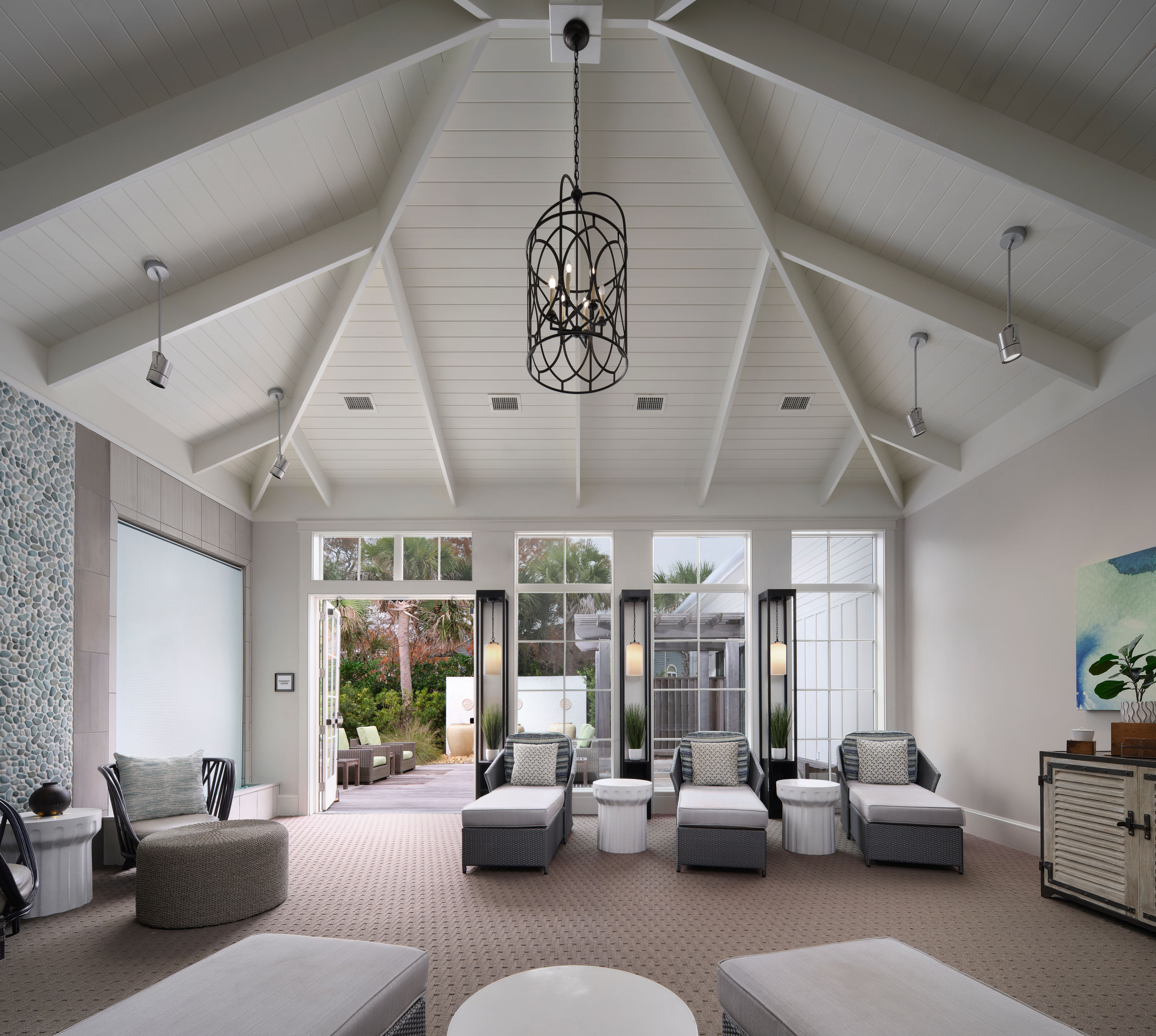 Spa relaxation room with lounge seating