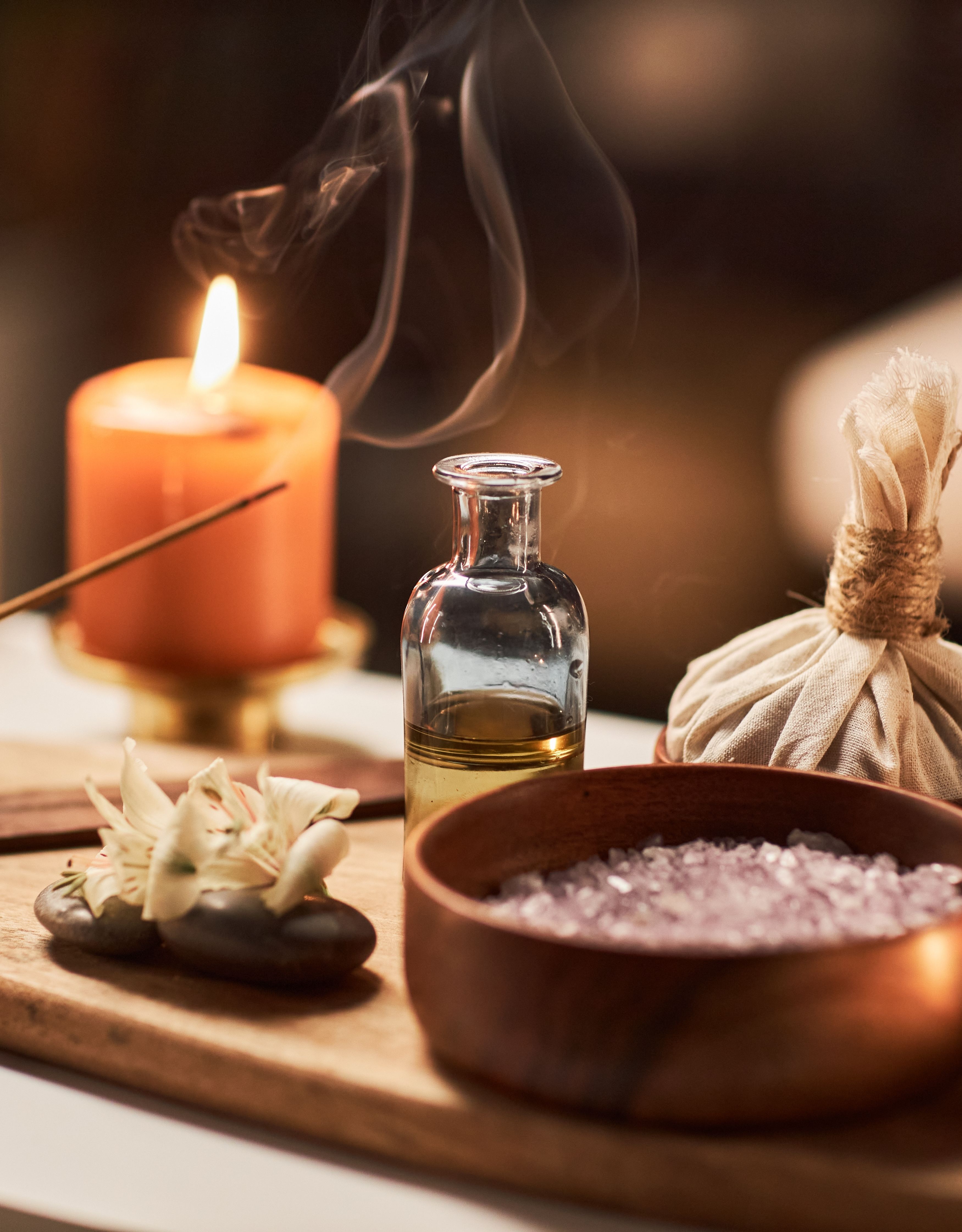 ジャーのカスタム香りとアロマのクローズアップ