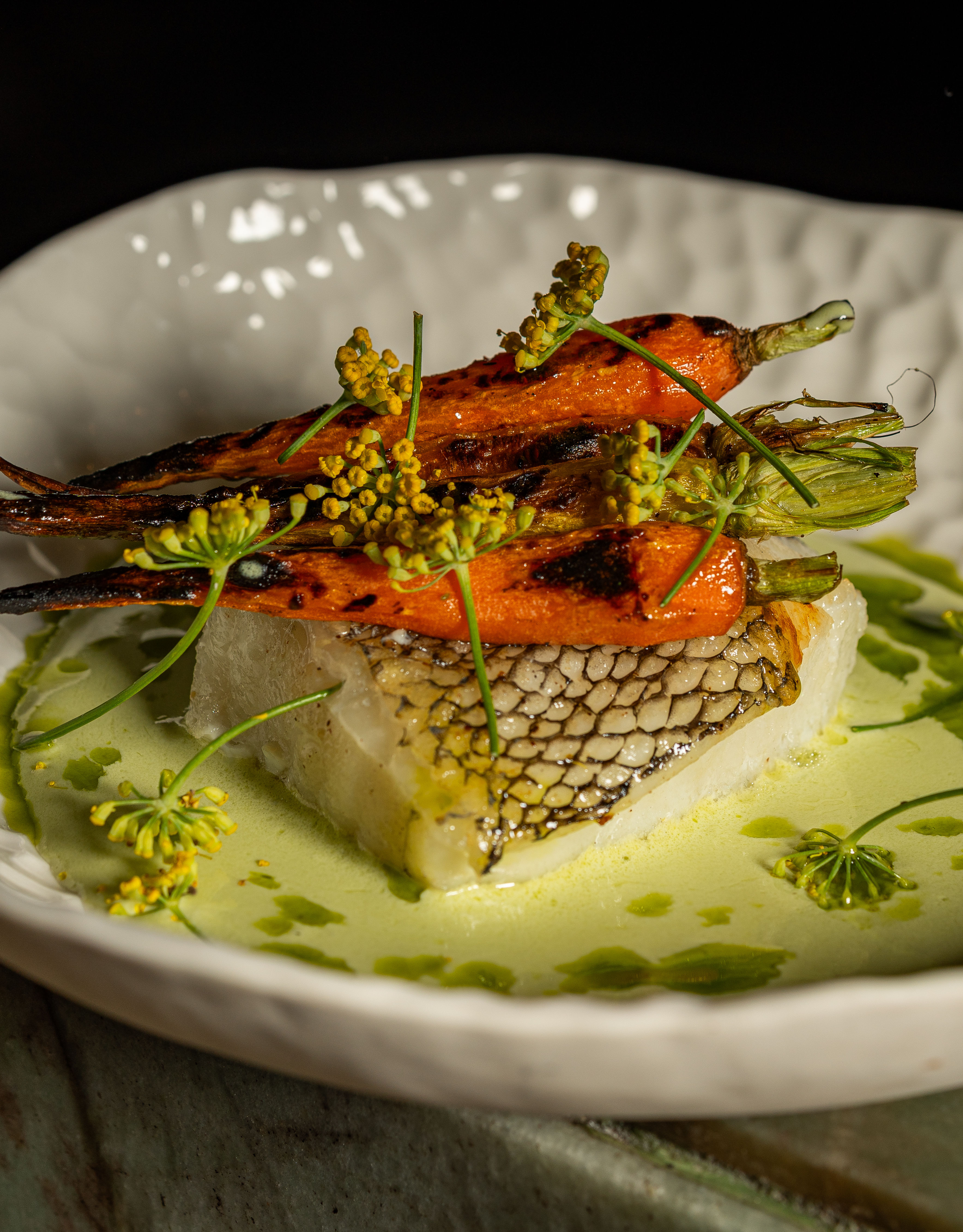 Fish Dish with Vegetables at Malpeque Restaurant