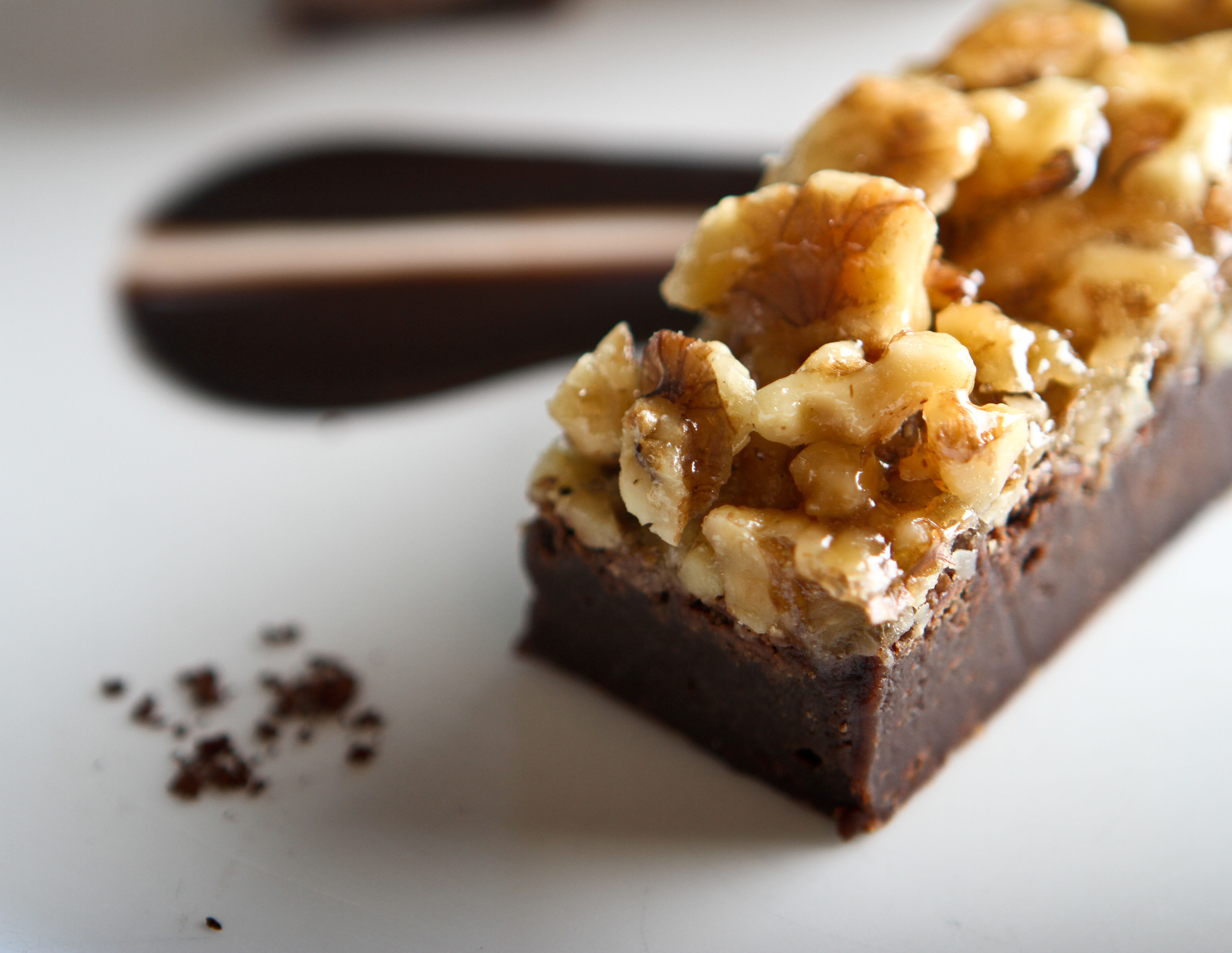 Close-up of brownie on plate