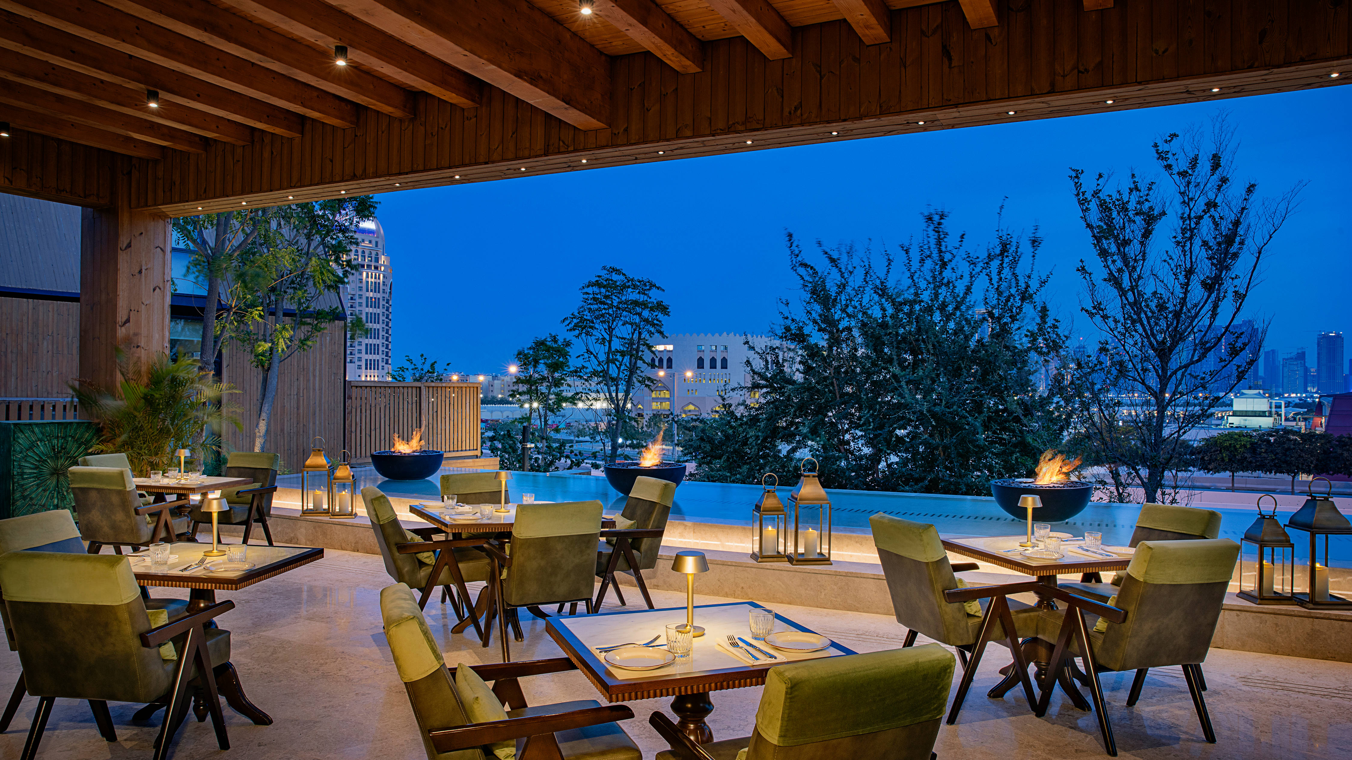 Gymkhana Restaurant Terrace in the Evening