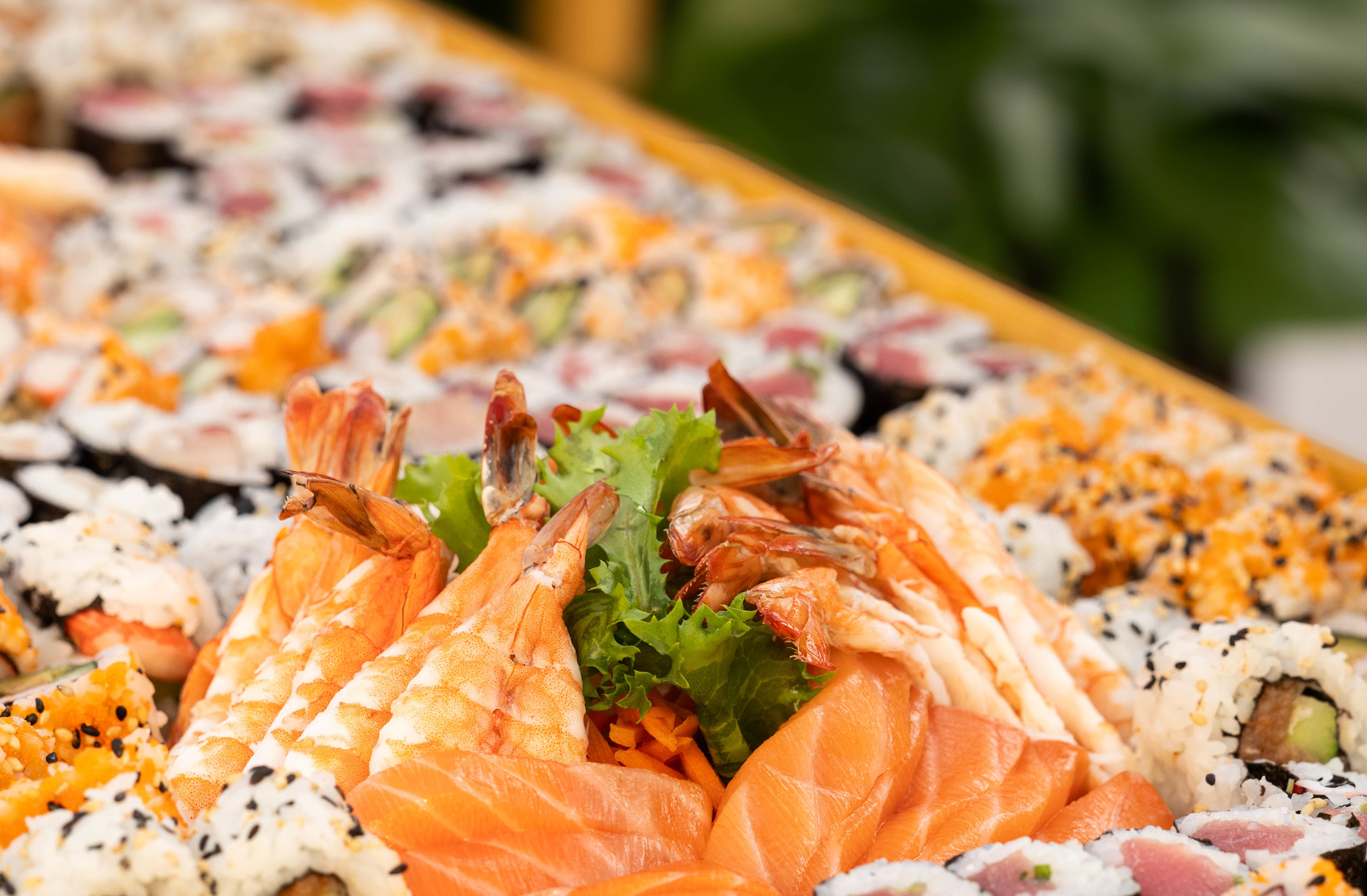 table with food in it