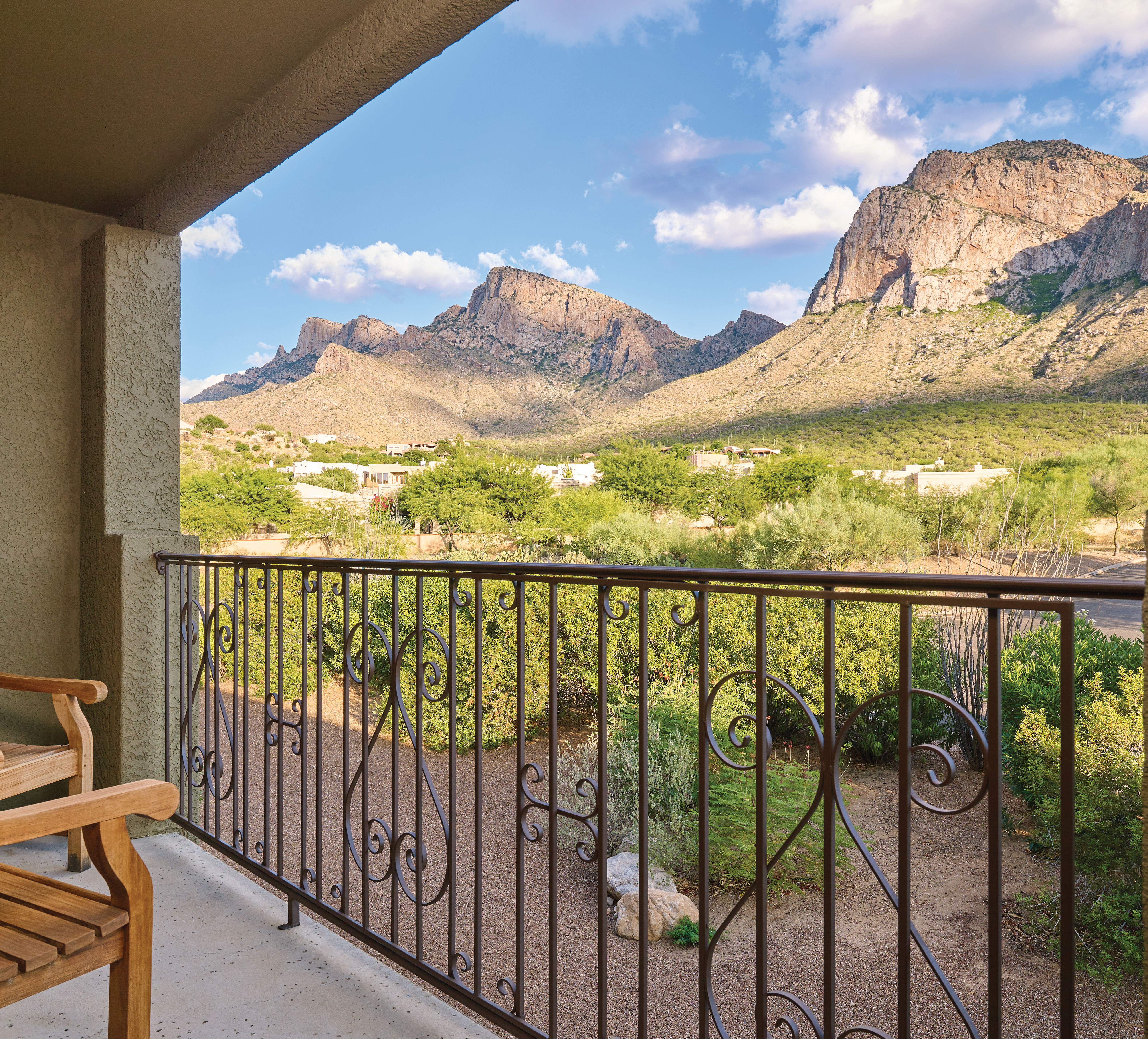 Mountain View from Balcony with Chairs