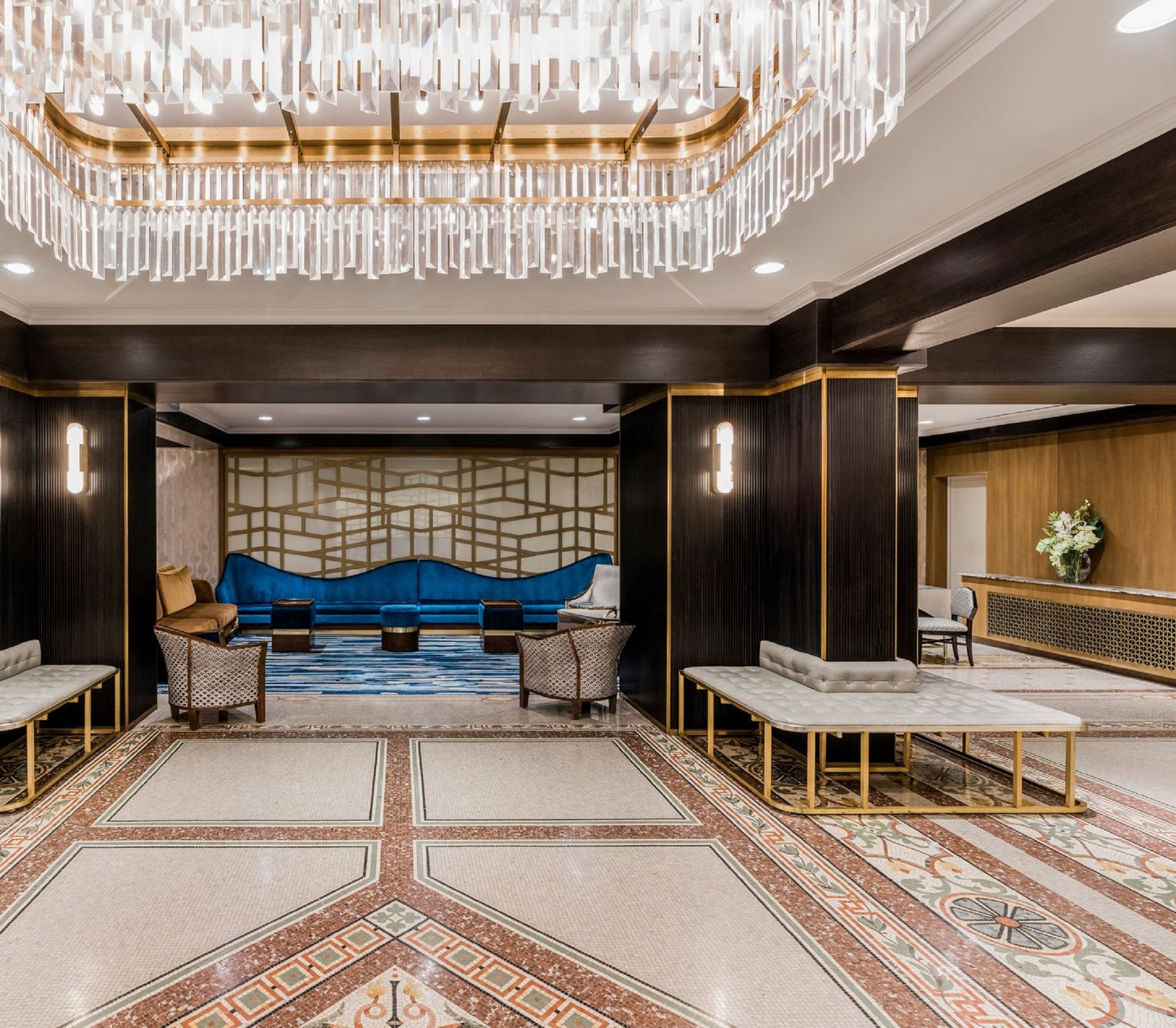 Hotel lobby with seating area