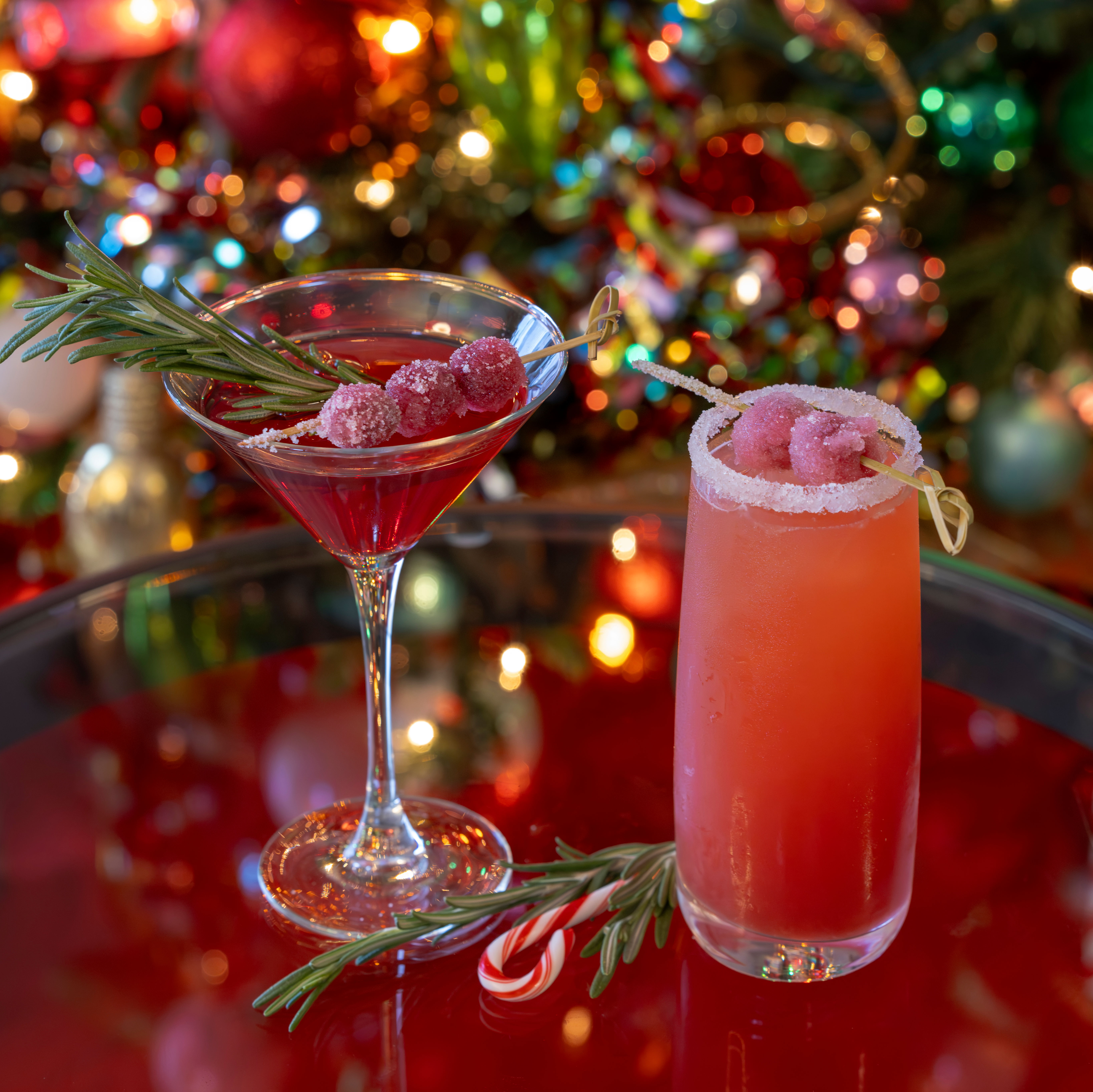 Holiday Cocktails on a Table