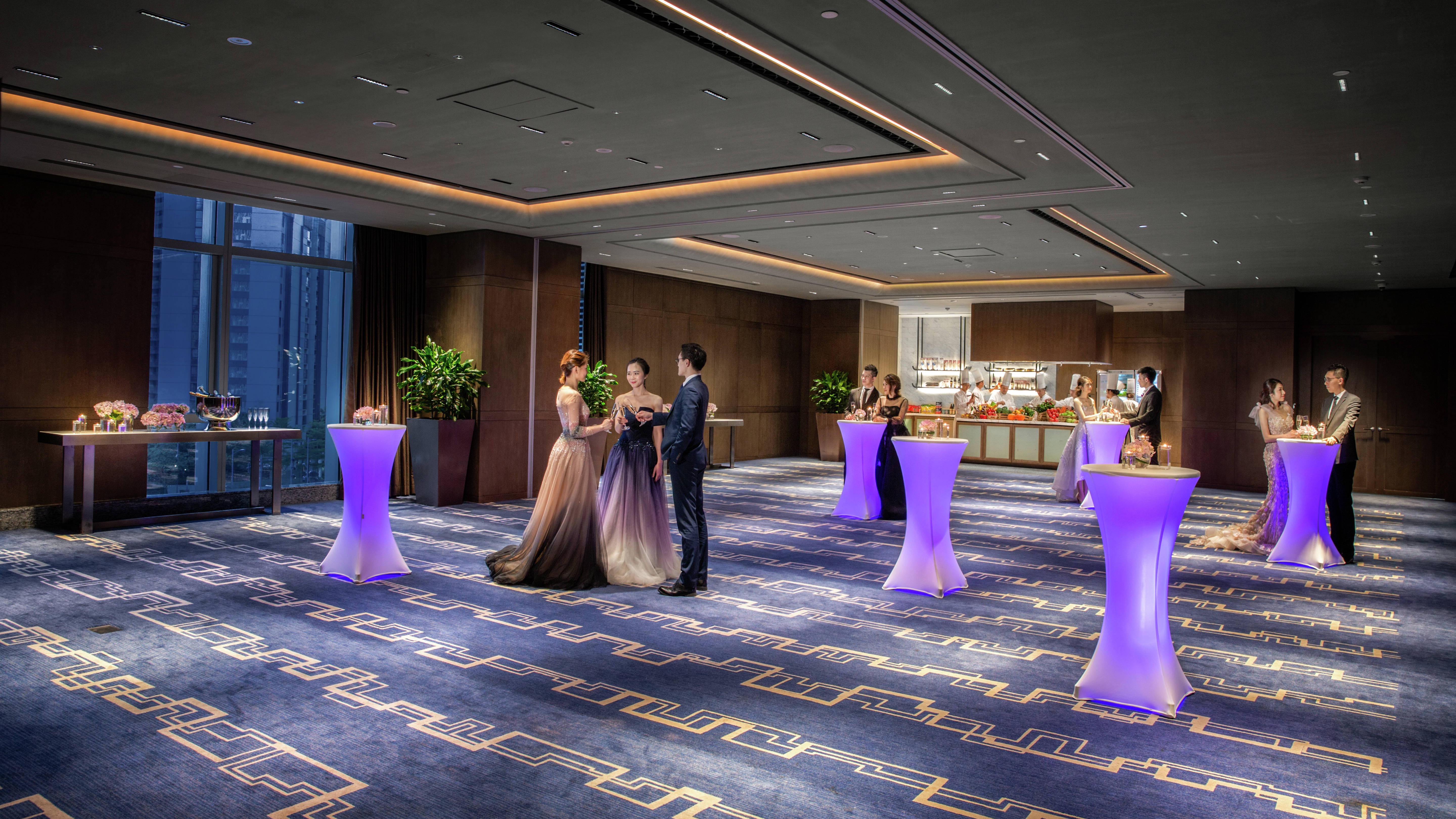 Gallery area with tables and guests