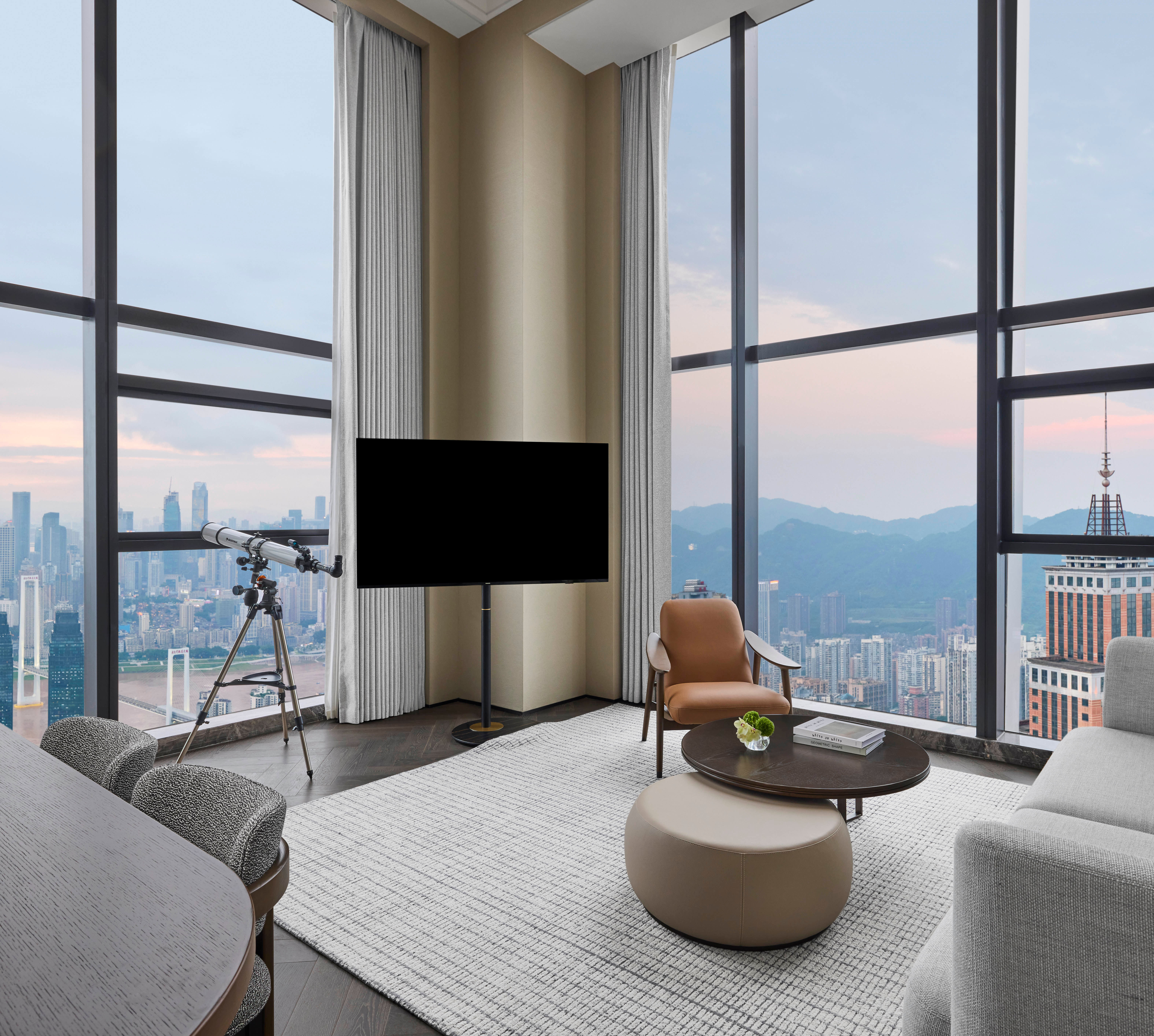 Living Area in a Suite with City View