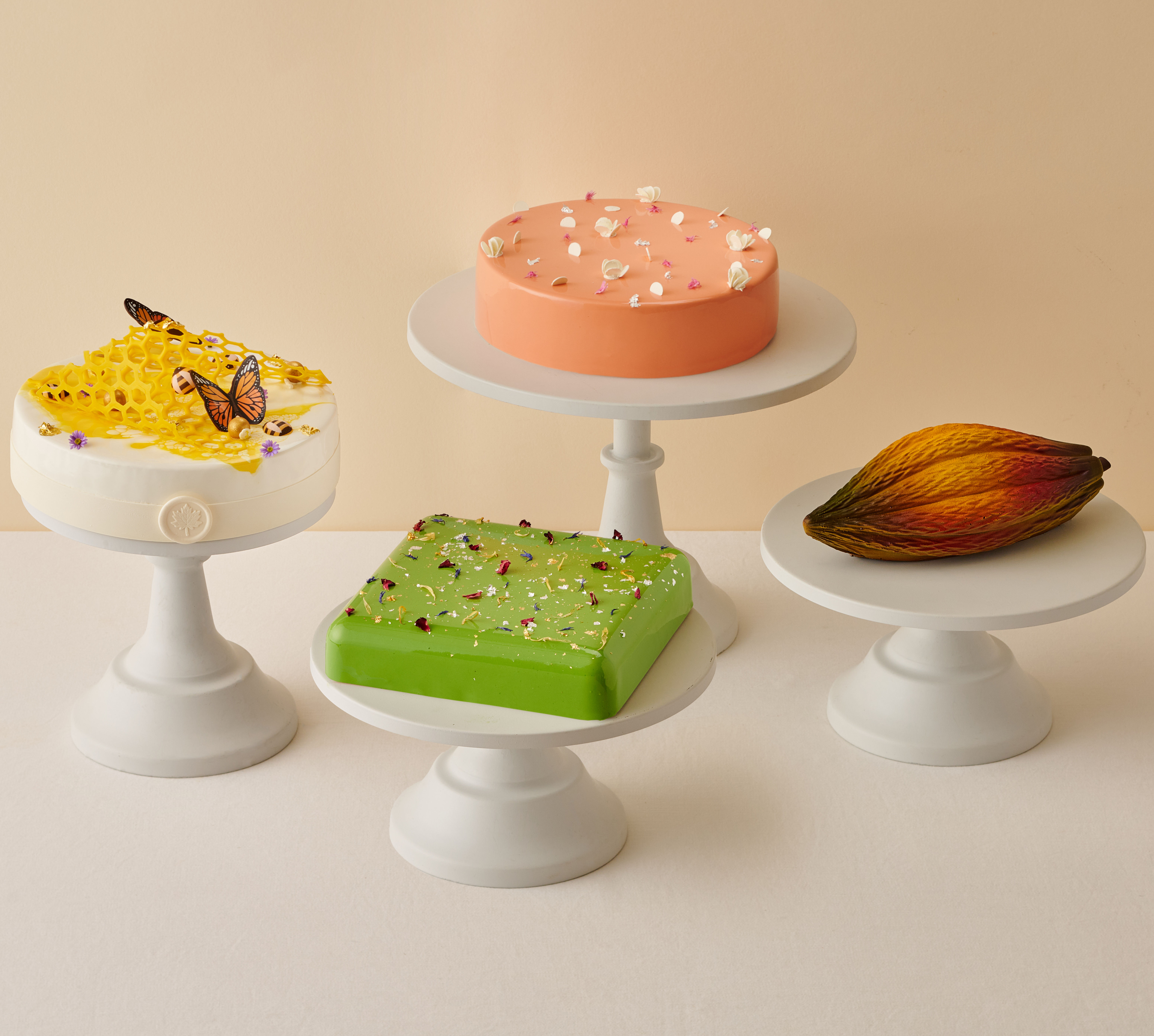 The Terrace, display of dessert cakes