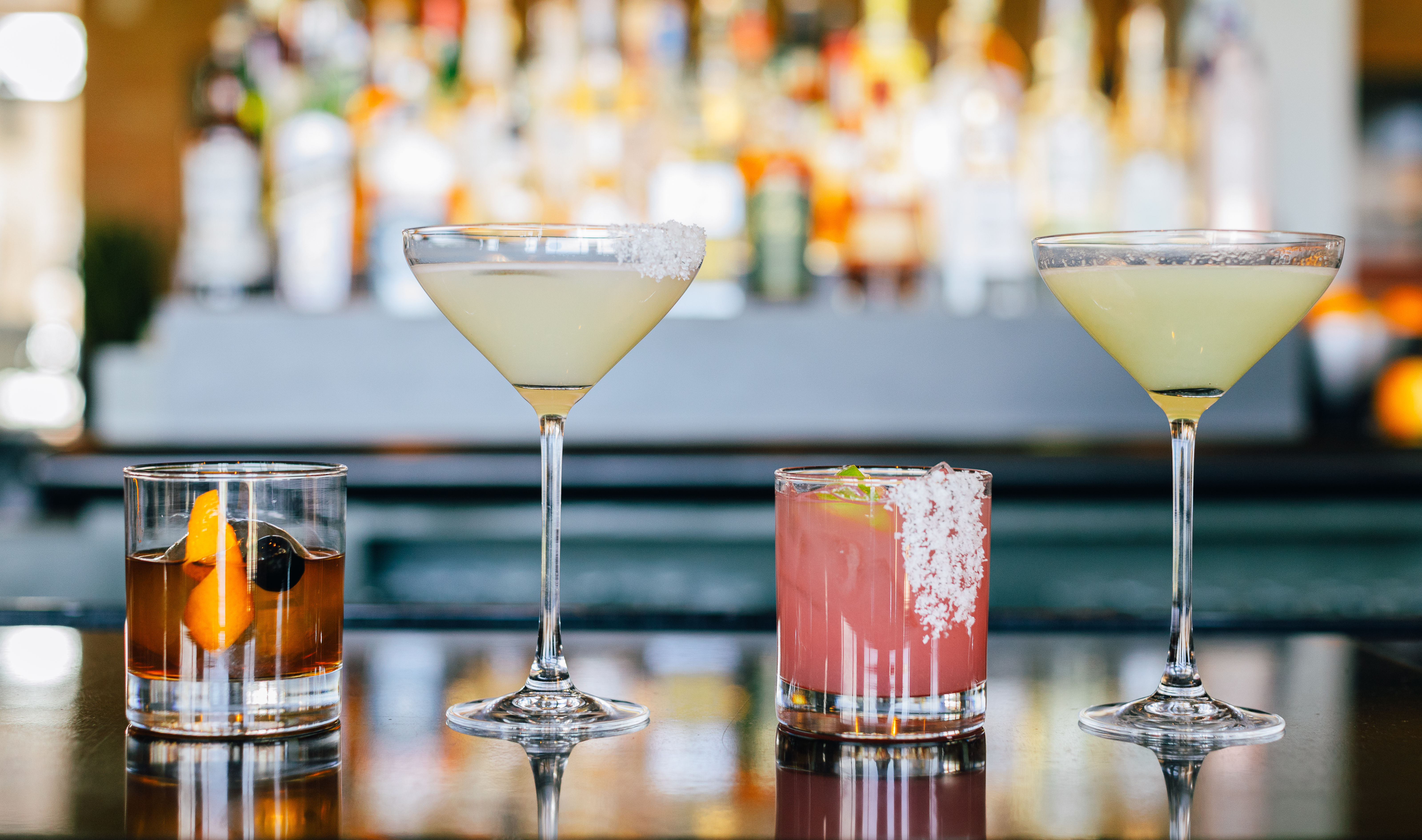 Cocktails on bar