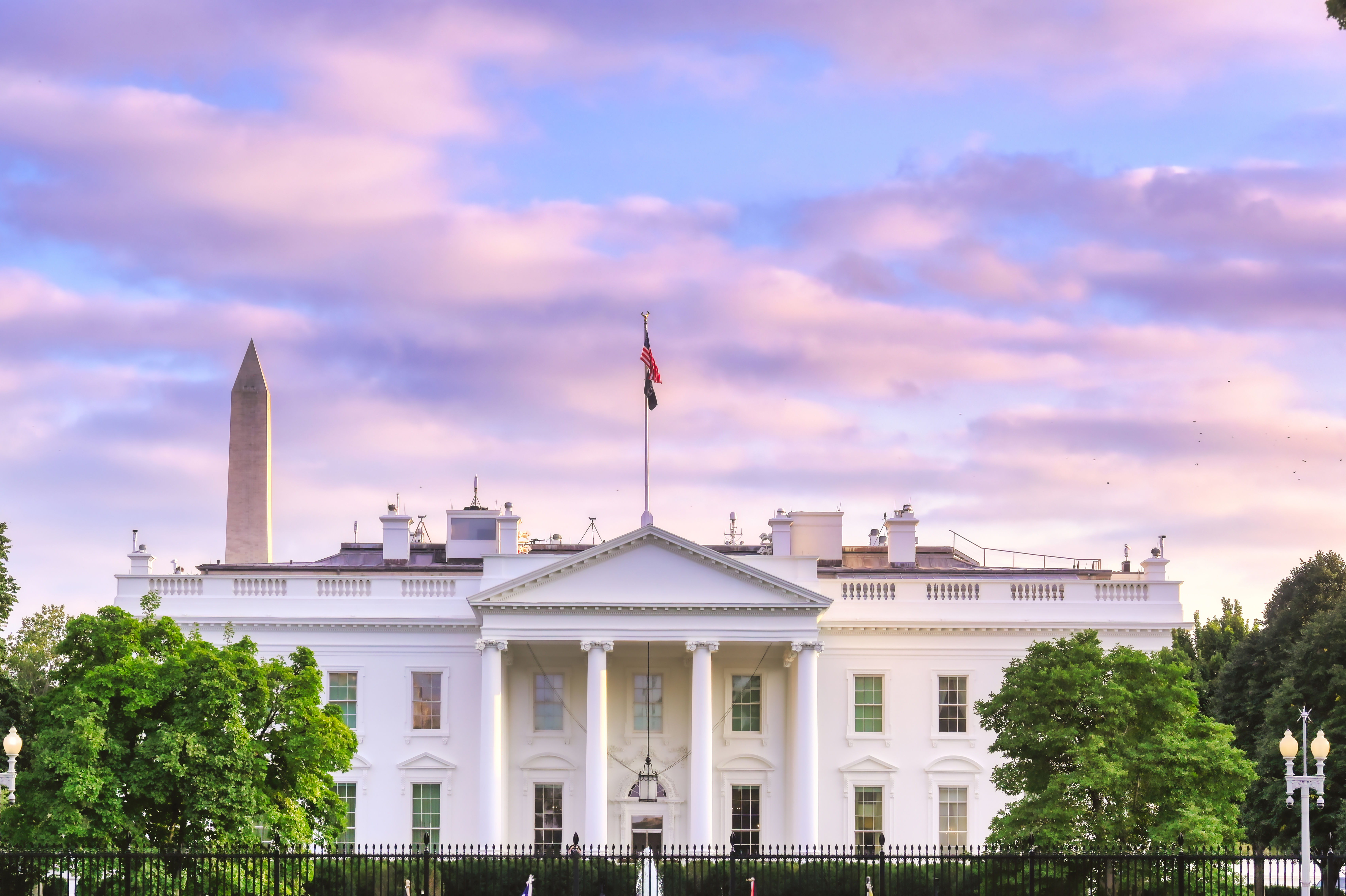Photo de la Maison-Blanche au coucher du soleil