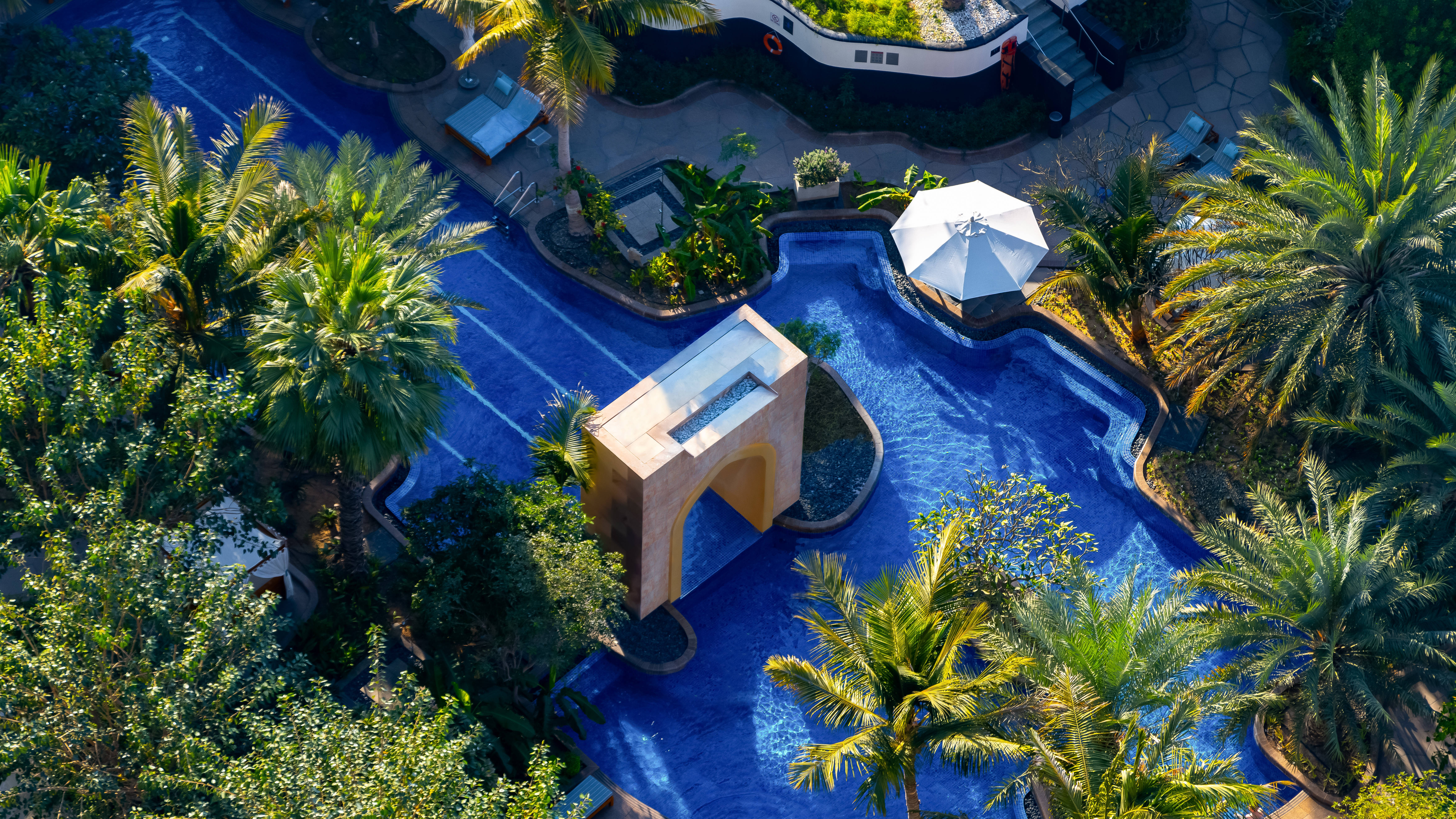 Aerial View of Outdoor Pool Area