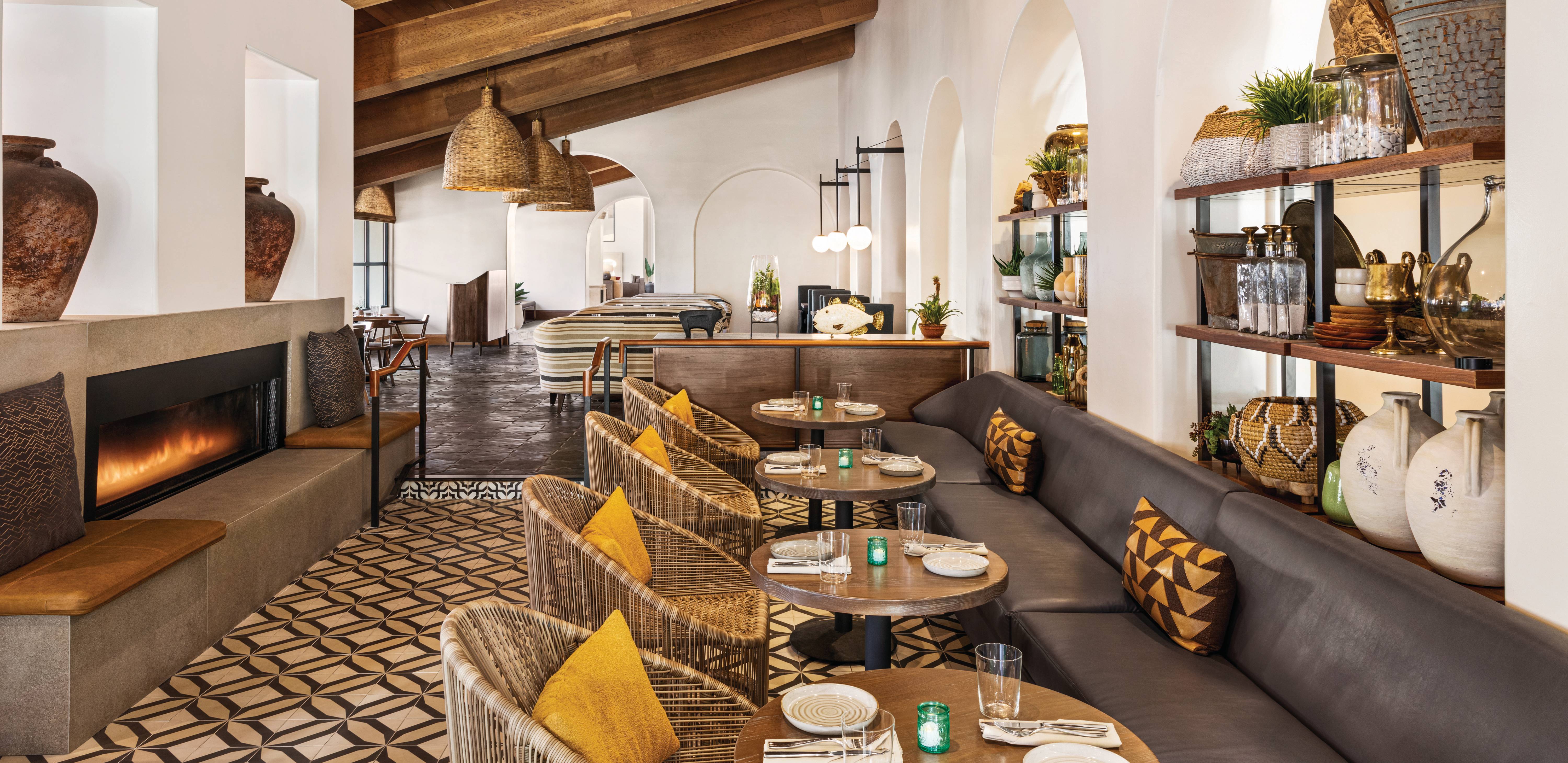 Sitting Area at Ox and Ocean Restaurant with Fire Place