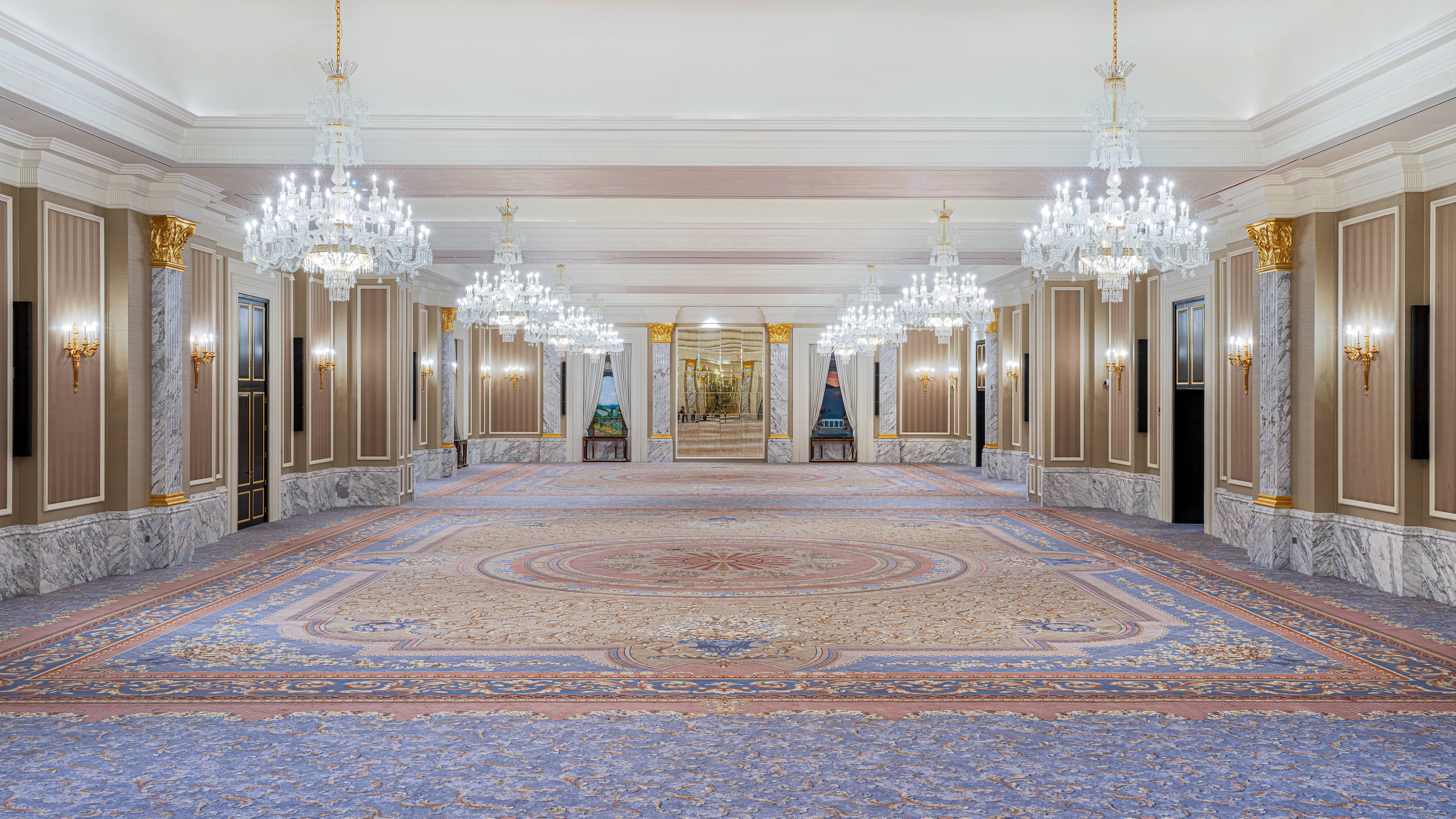 Elegant Ballroom with Large Chandeliers