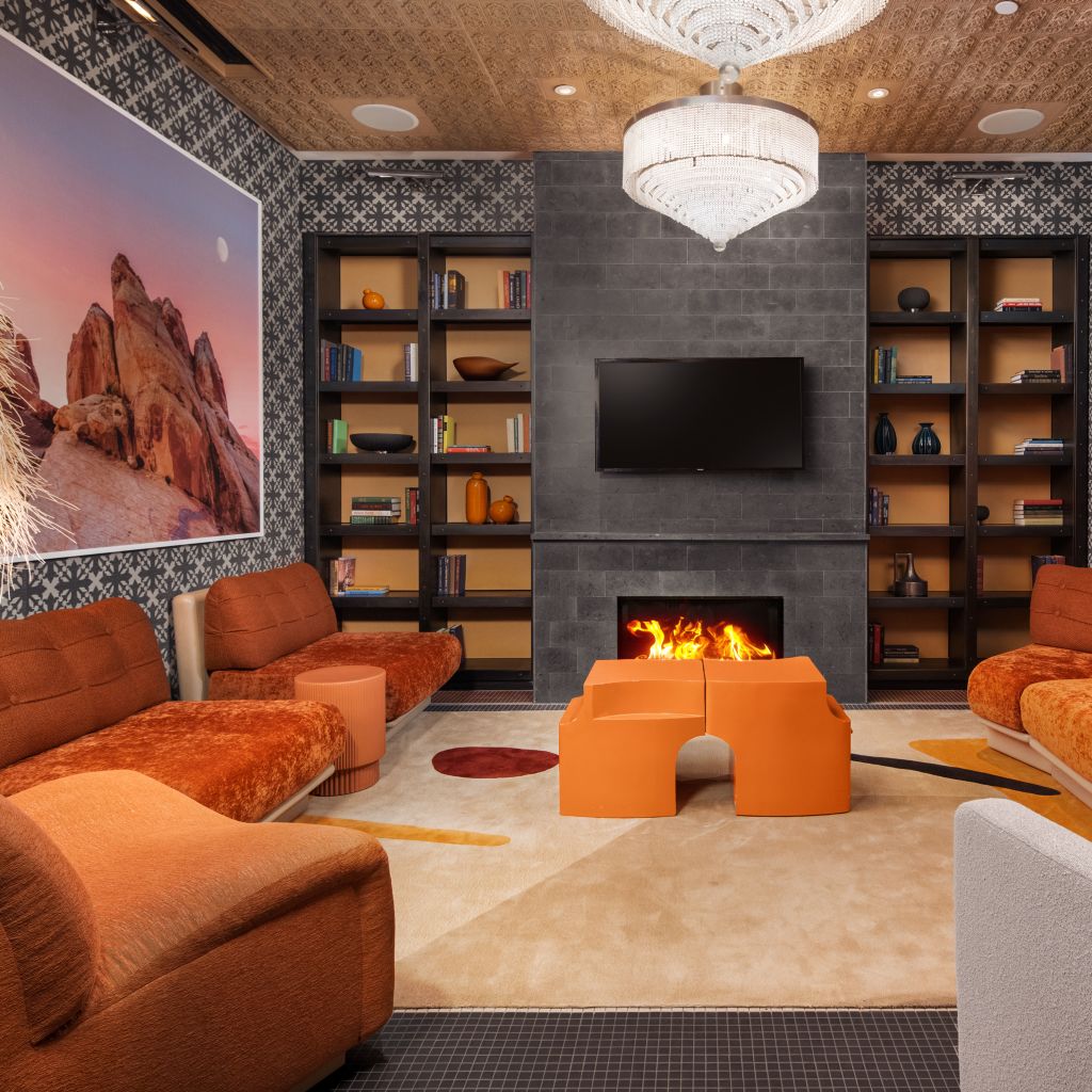 Lobi spa dengan tempat duduk yang nyaman