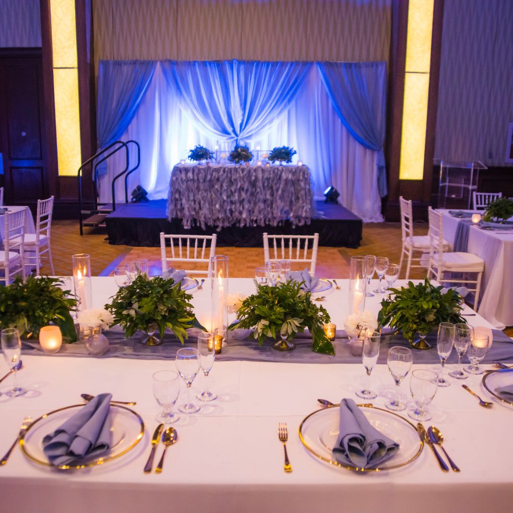 Table Setup for a Bridal Event at Needhams Ballroom