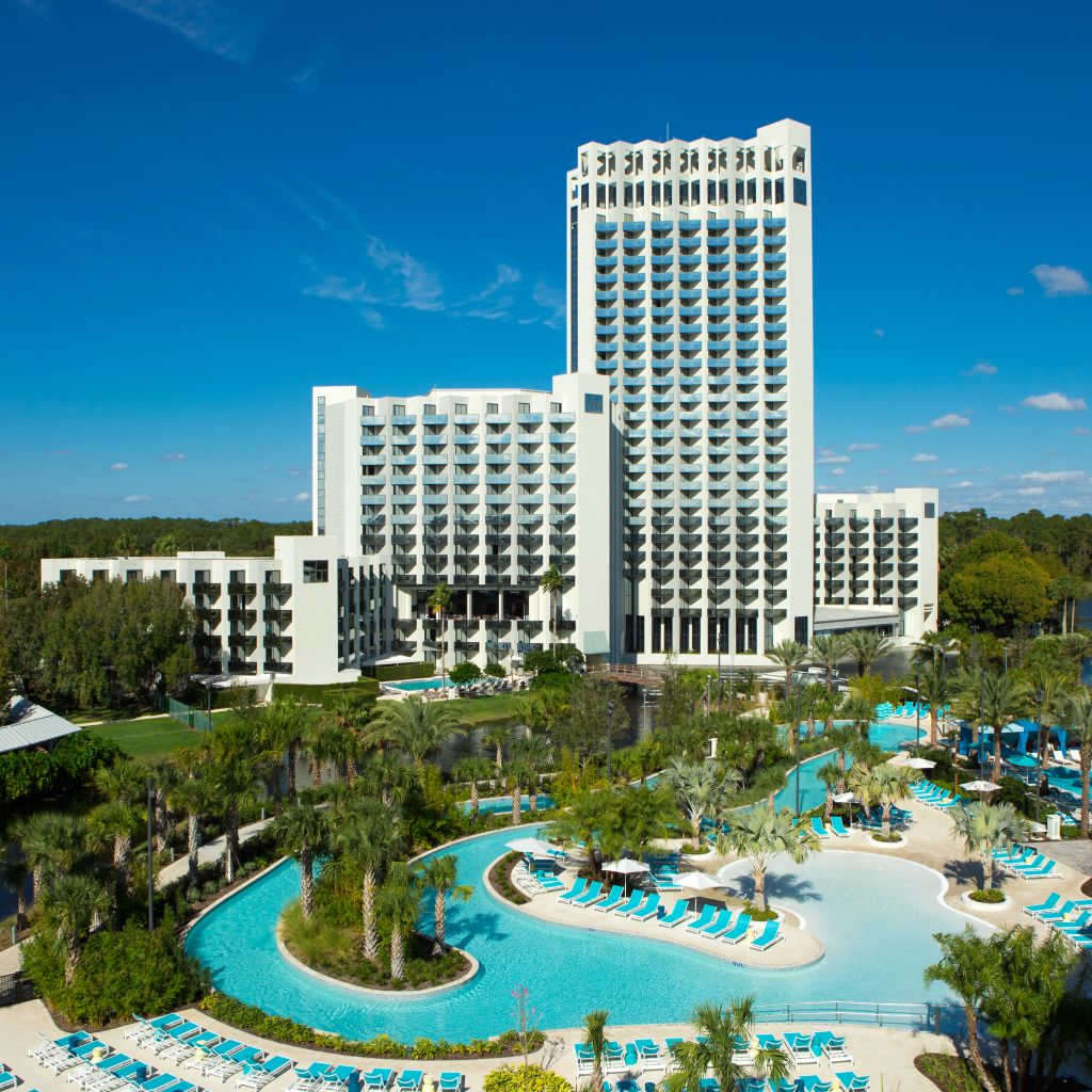 Aerial View of Hotel and Pool