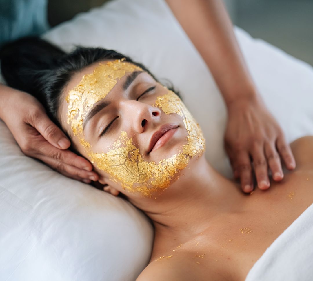 Woman Getting a Facial Treatment at the Spa