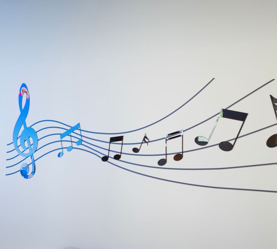 Music Notes on a Wall in Youngster Karaoke Club