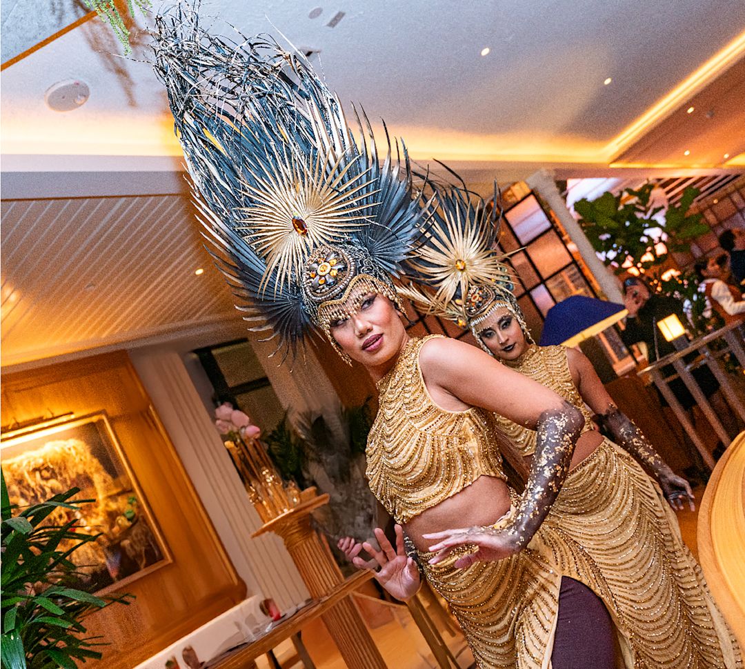festive dancers at MURU New Year's eve party