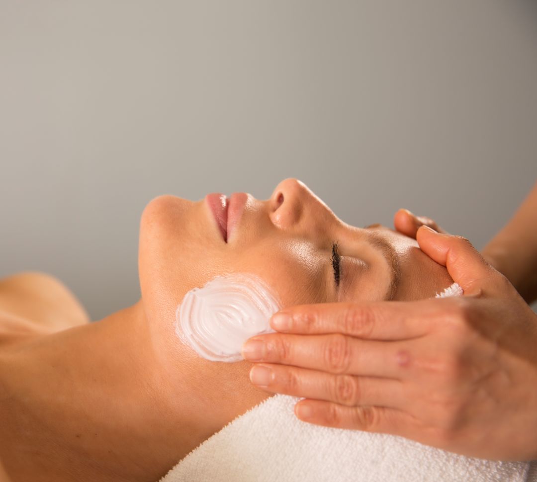 WAO Spa woman receiving facial