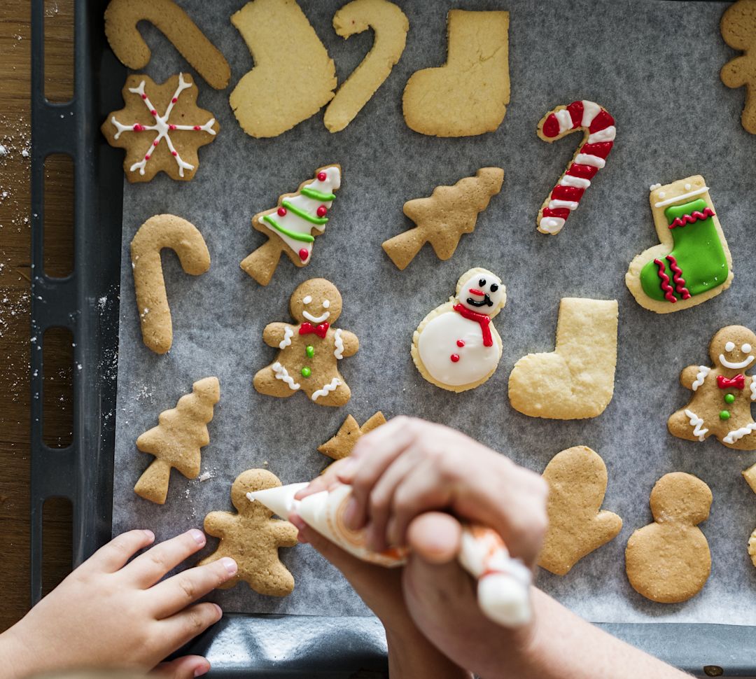 Kids Decorating Cookies for Christmas