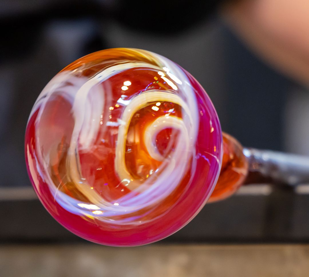 A Person Working on Glass Blowing
