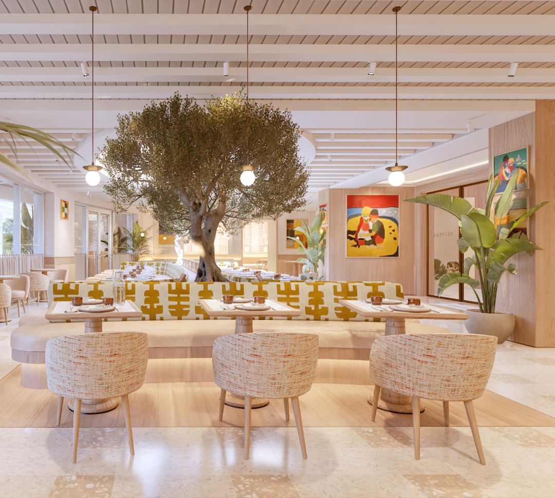 Sala de jantar do restaurante Oliveira brasserie