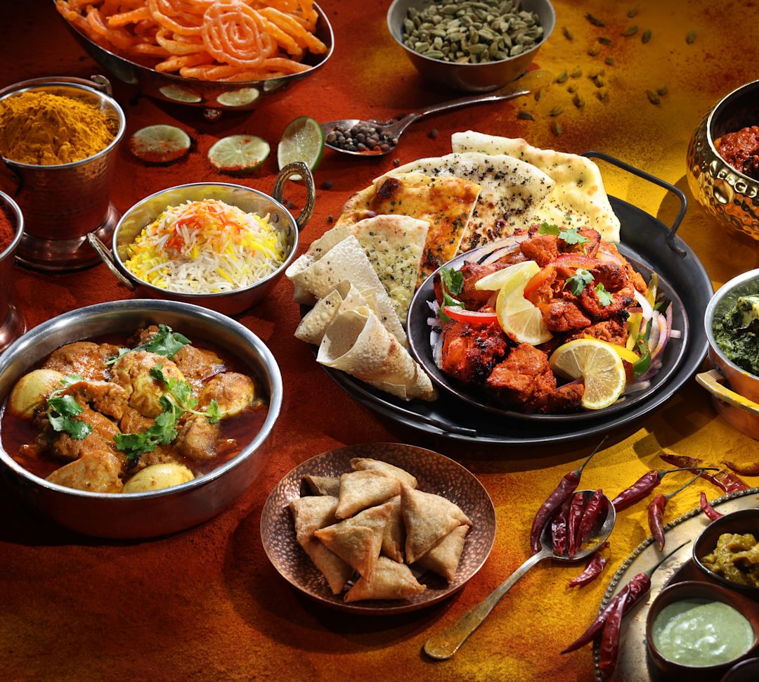 Imagine cu platoul indian de mese