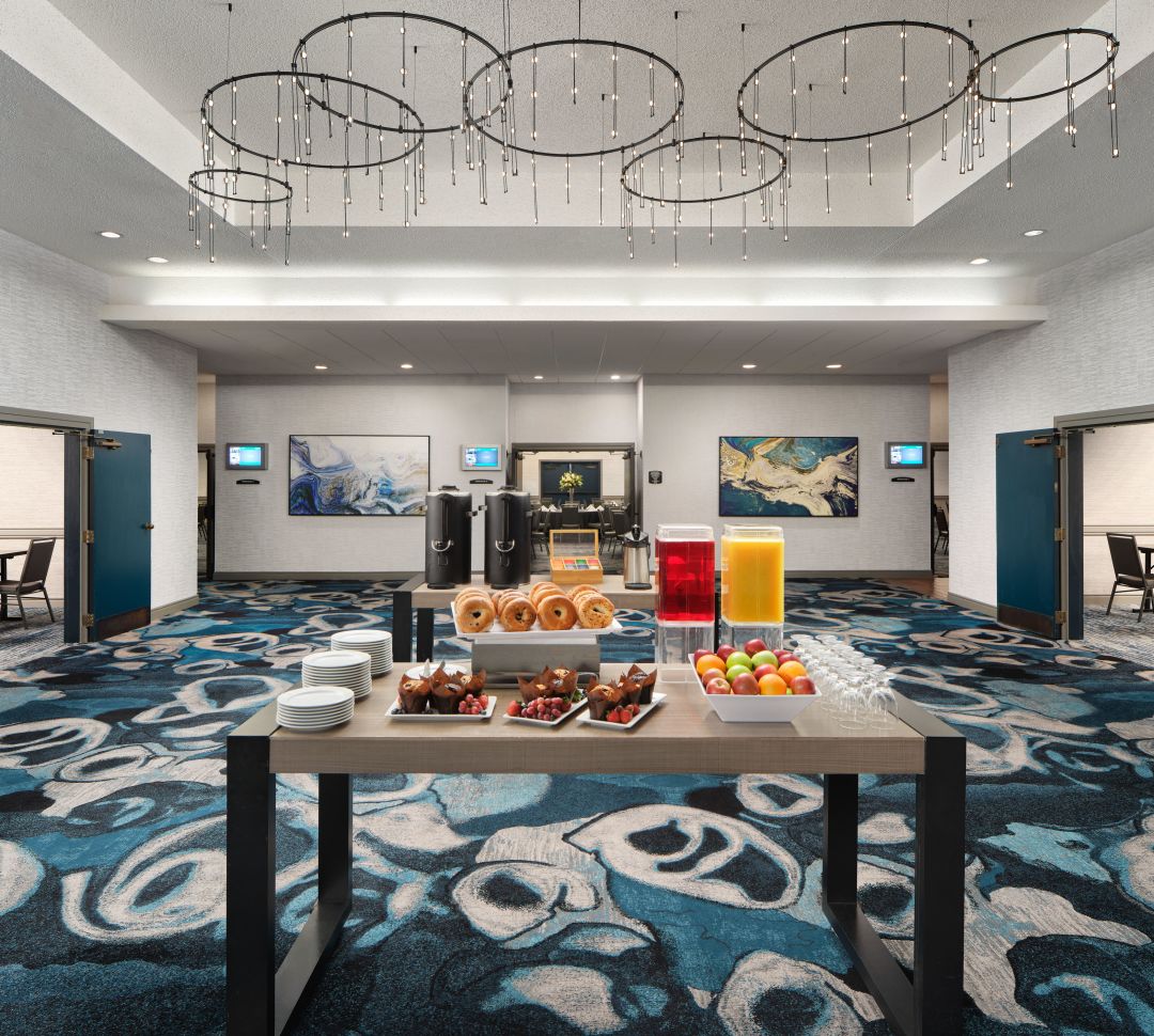 Windsor Foyer with catered food displayed