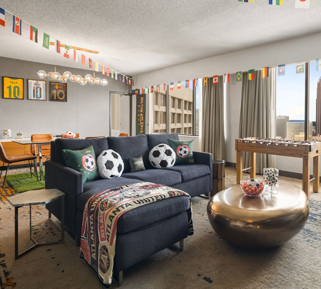 Living Area of a Soccer Theme Suite-transition