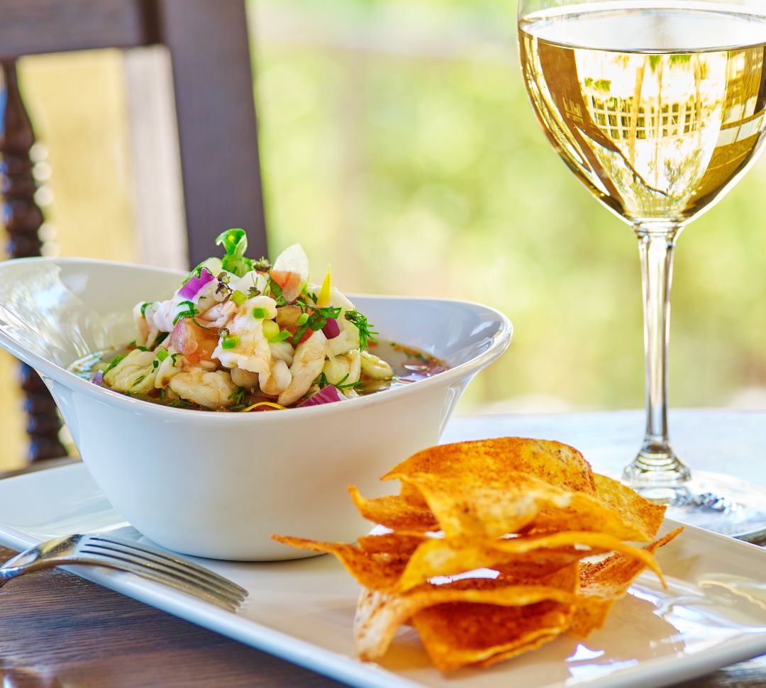 Ceviche and Wine at Epazote Restaurant
