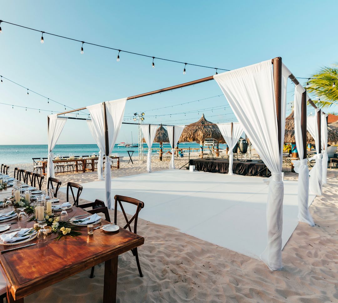 beach wedding setup