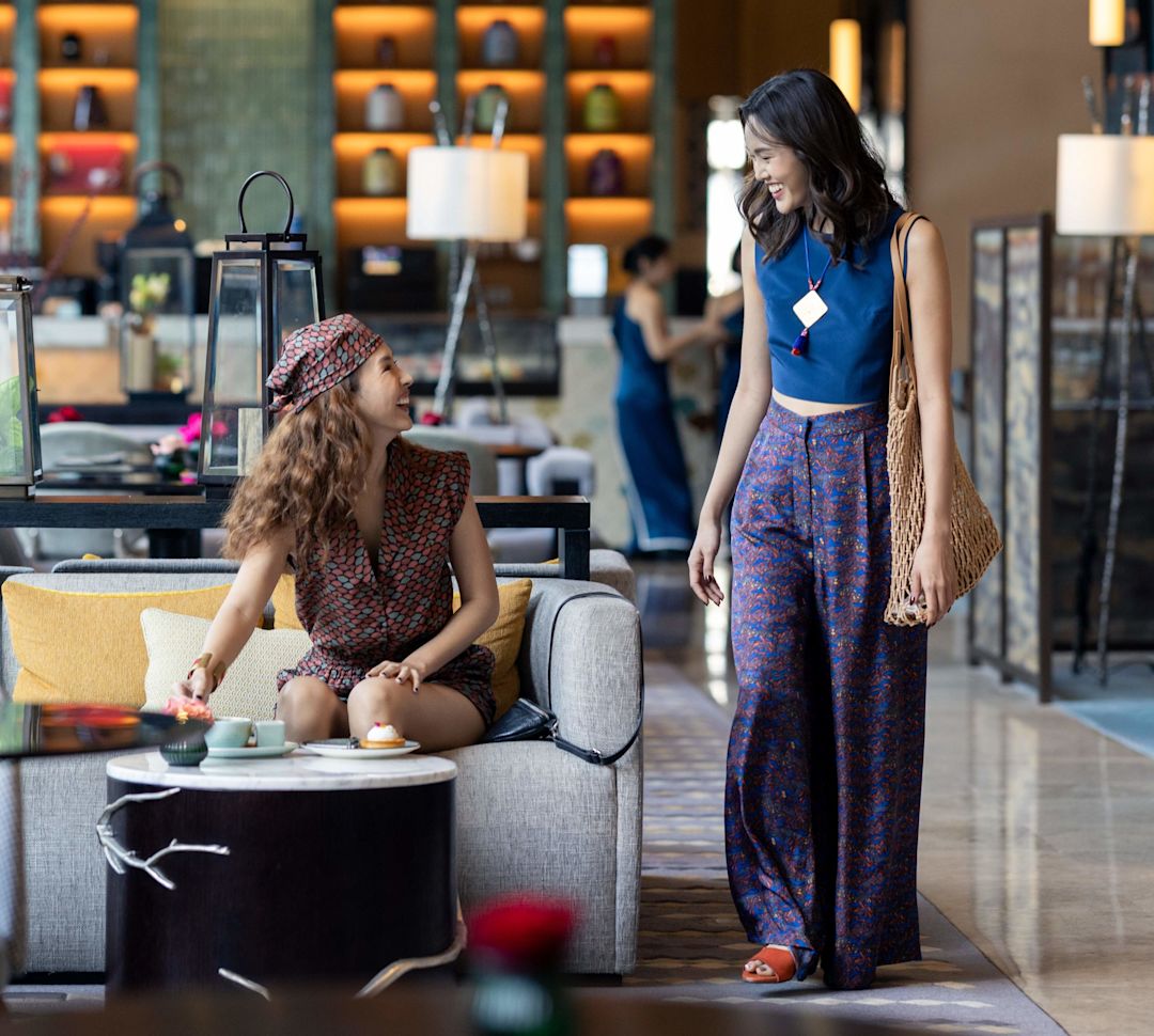 Women Talking in Lobby Area