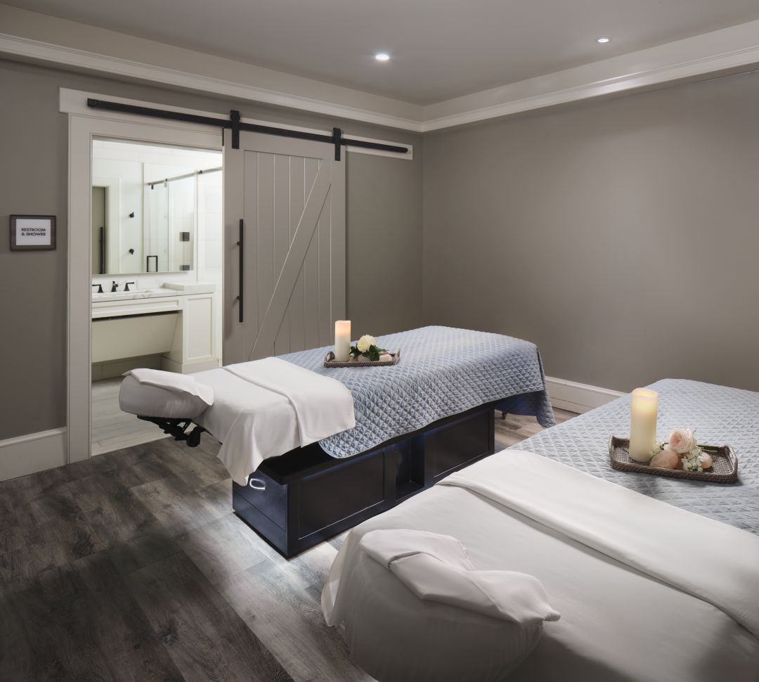 Couples treatment room and massage tables