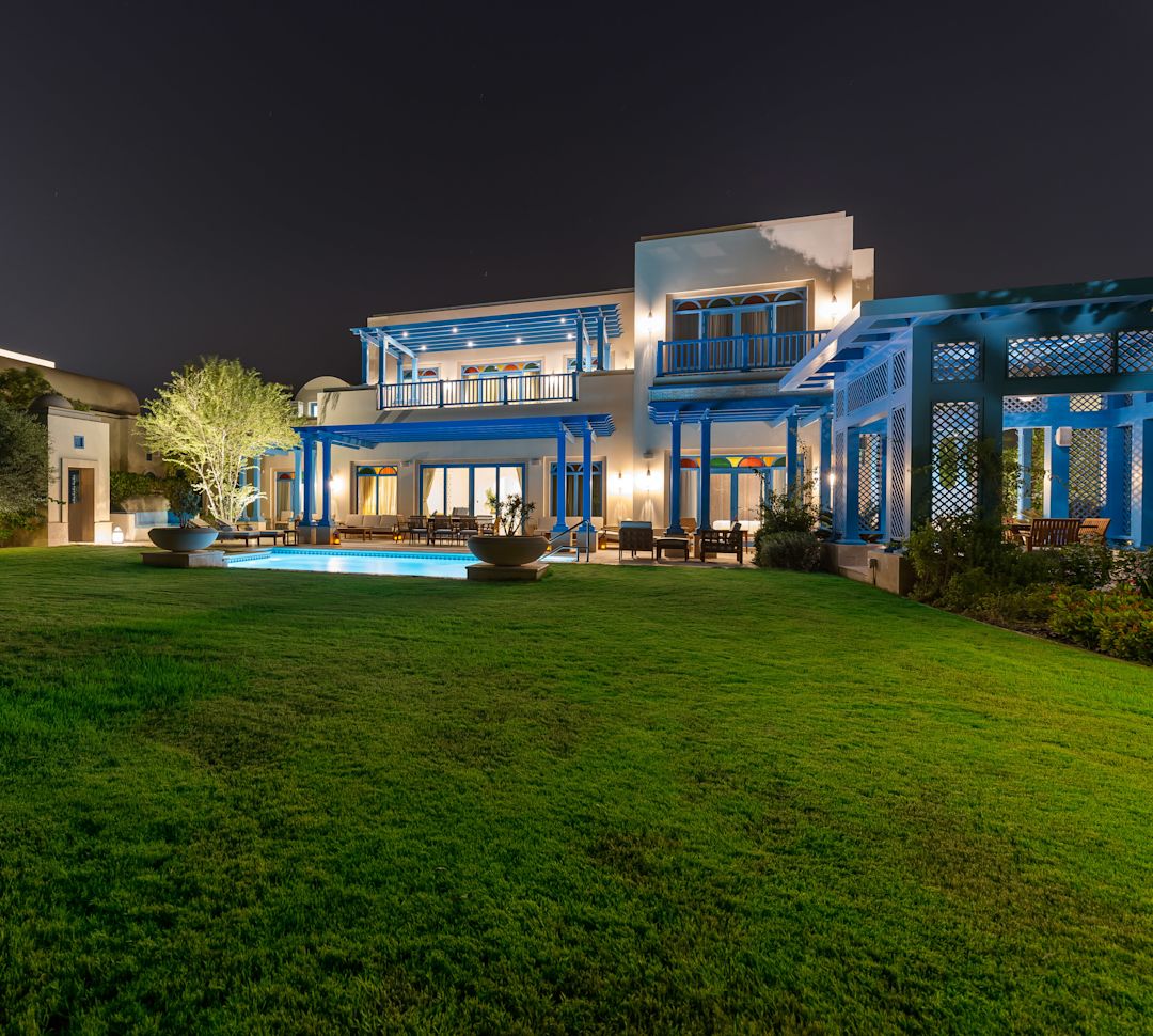 villa at night image