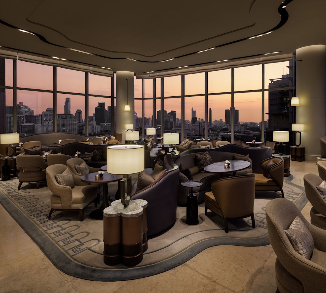 Peacock Alley Restaurant with City Views at Sunset