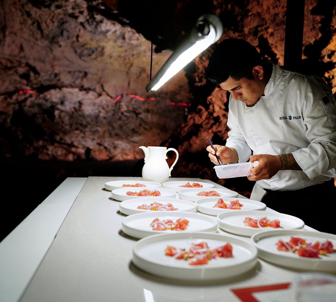 Chef Preparing Food at Lava Tunnel Restaurant-transition