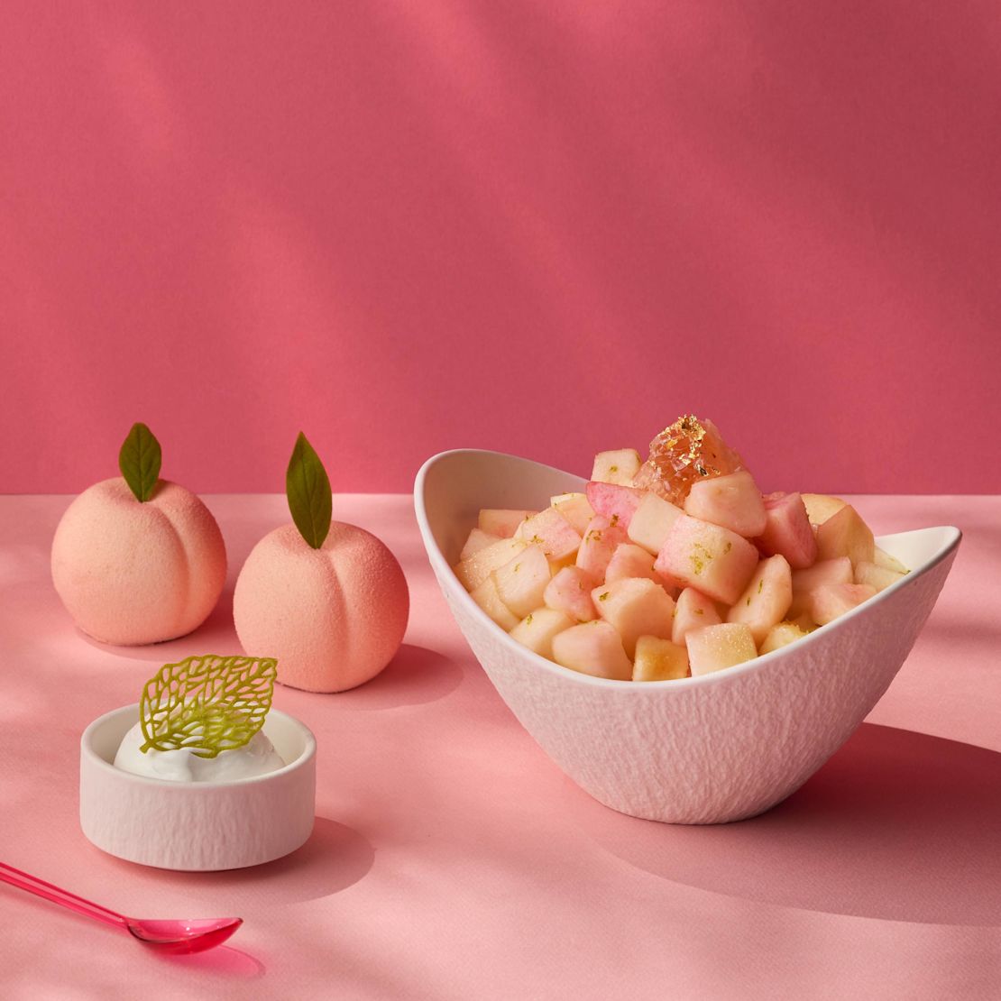 Peach Bingsu ของหวานรสเย็นแบบเกาหลี