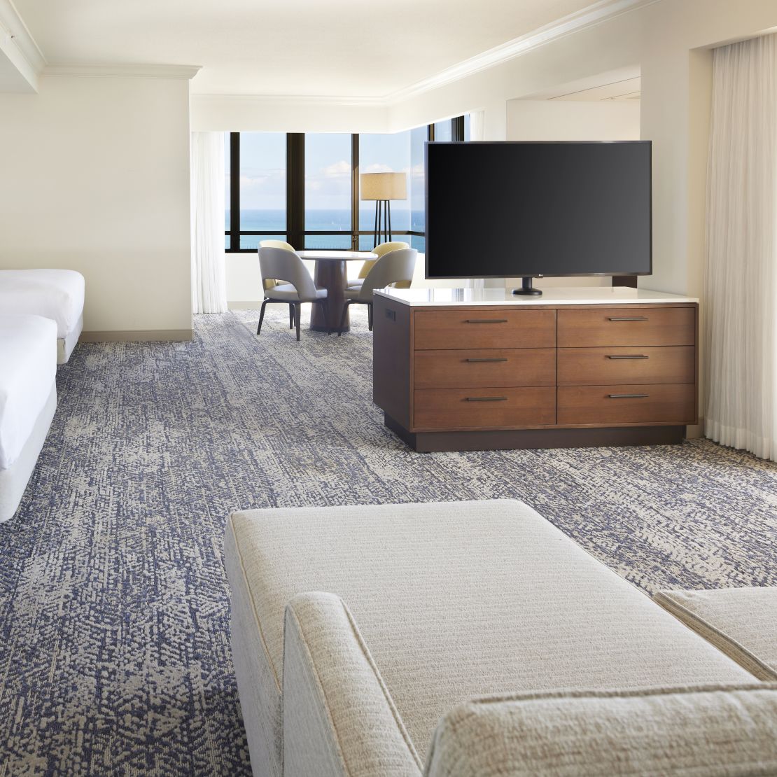 Junior Suite with Two Beds HDTV and Ocean View