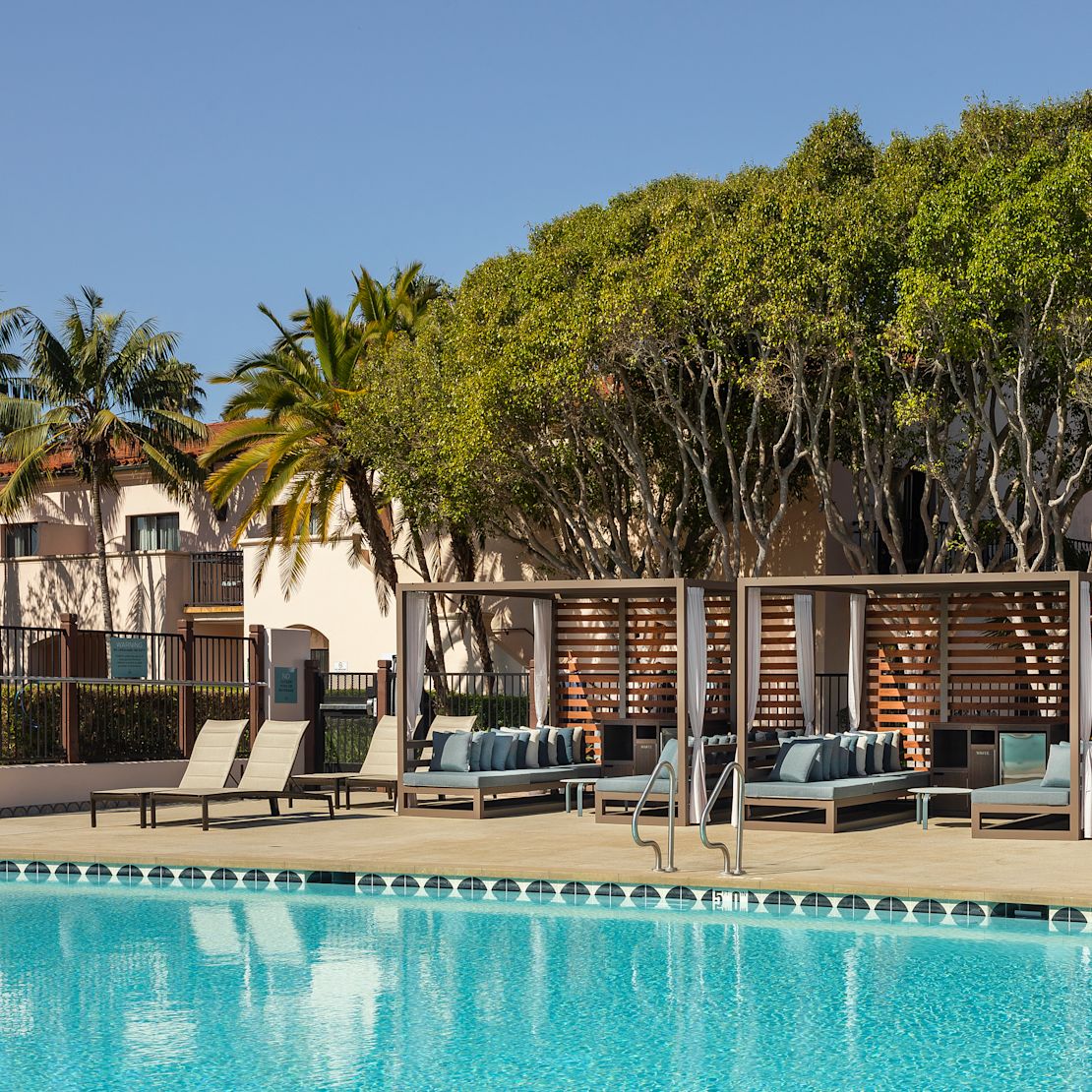 outdoor pool, cabanas-transition