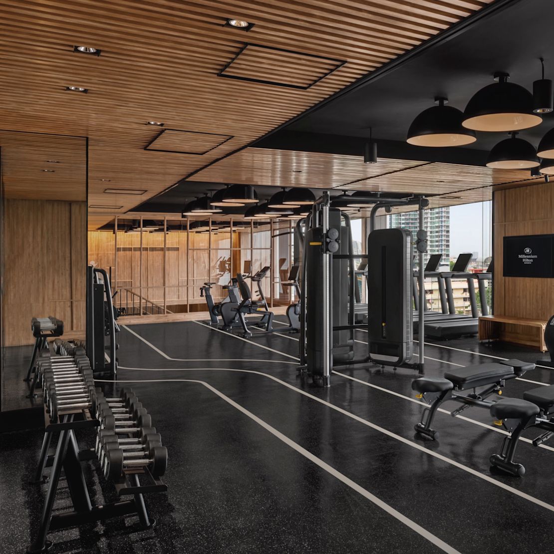 Fitness Center with Weights and Elliptical Machines-transition